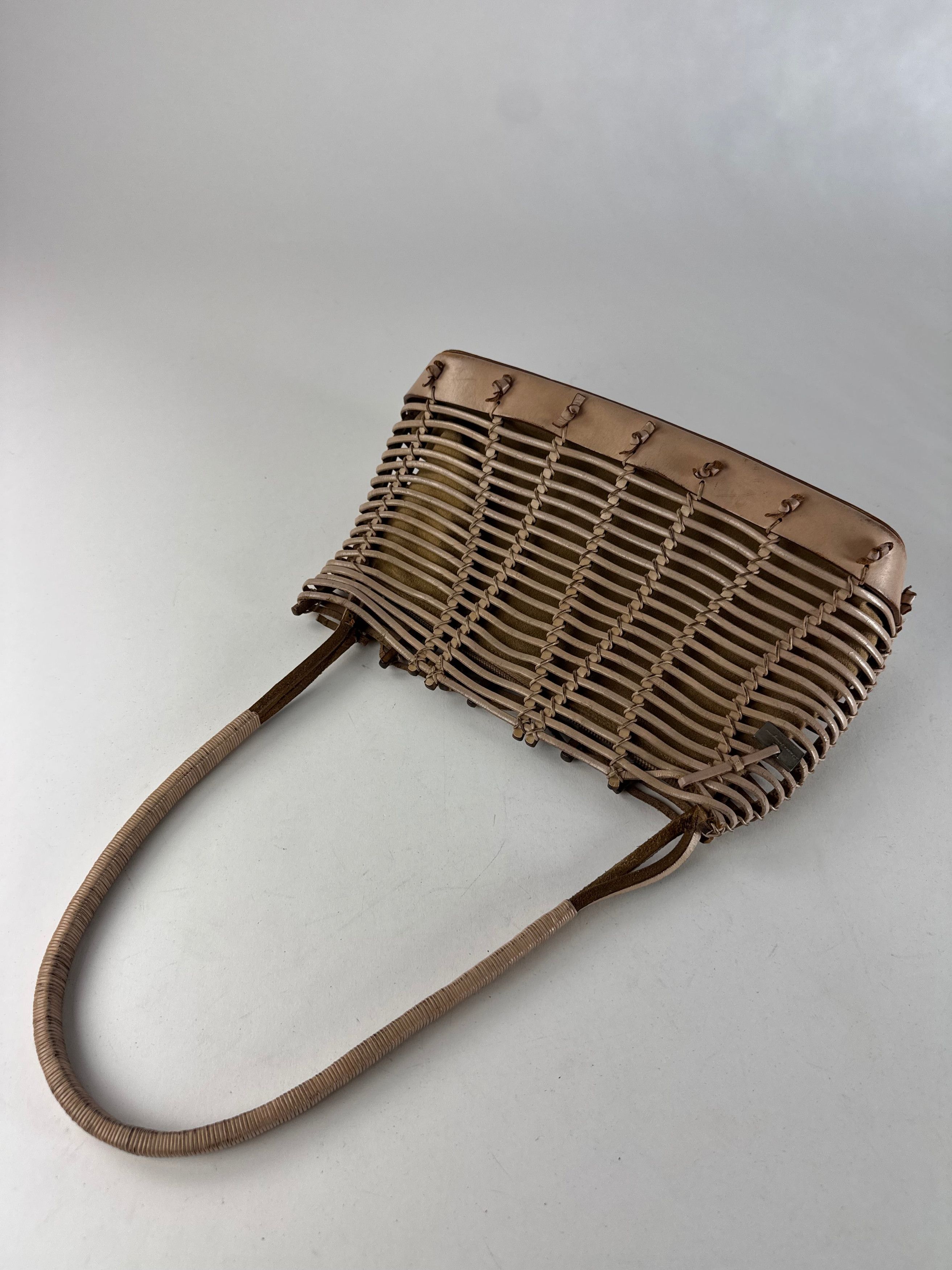 Salvatore Ferragamo Vintage Cage Leather Bag Brown Size ONE SIZE - 10 Thumbnail