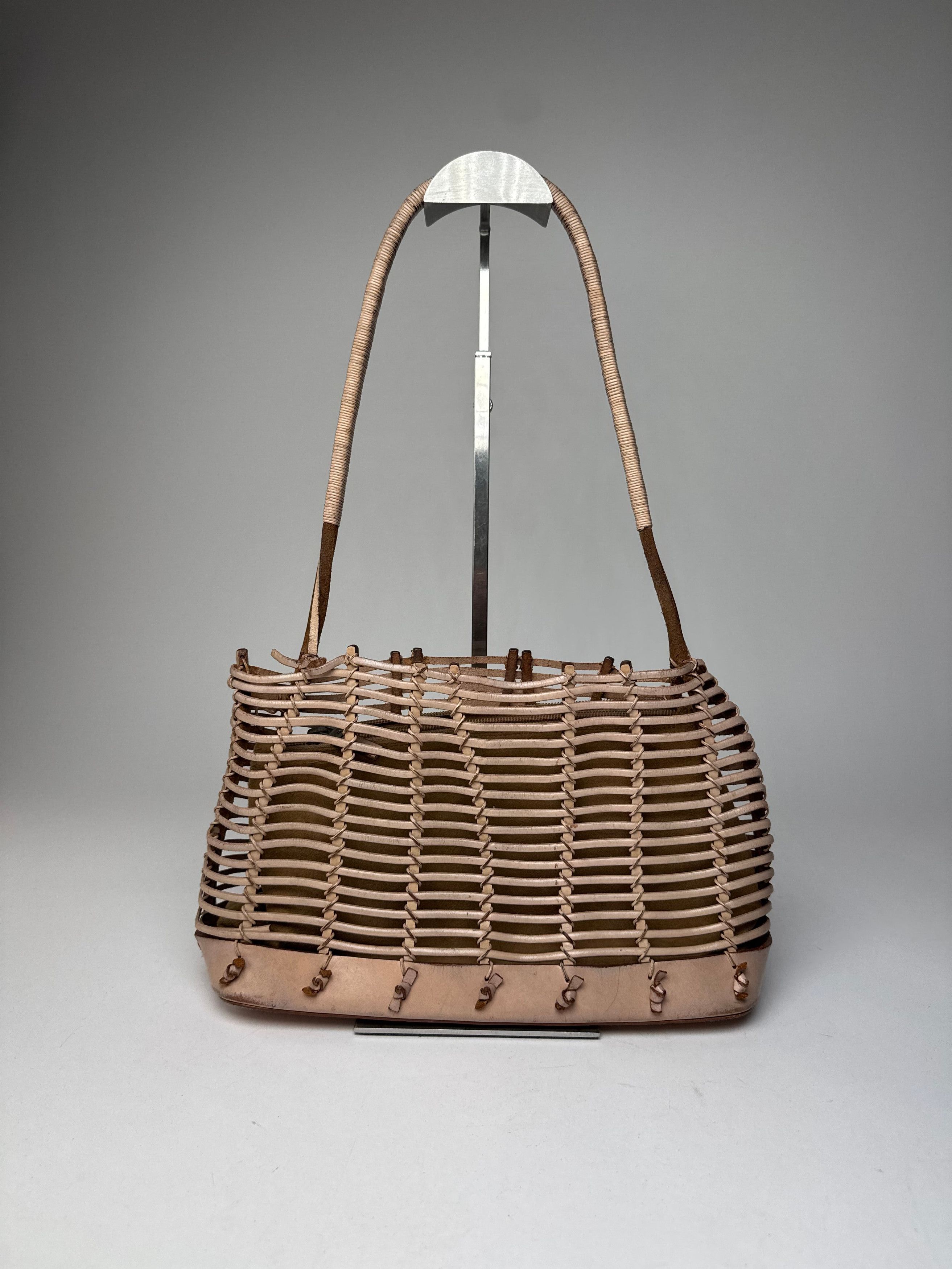 Salvatore Ferragamo Vintage Cage Leather Bag Brown Size ONE SIZE - 2 Thumbnail