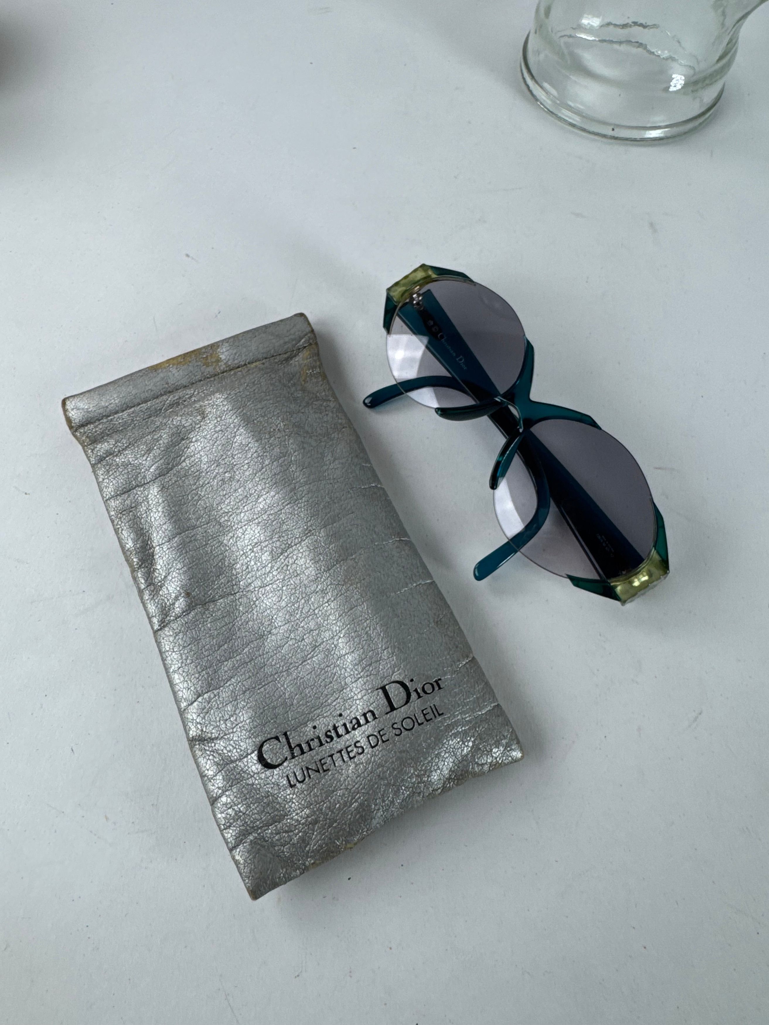 Dior Vintage Retro Sunglasses Blue Size ONE SIZE - 10 Thumbnail