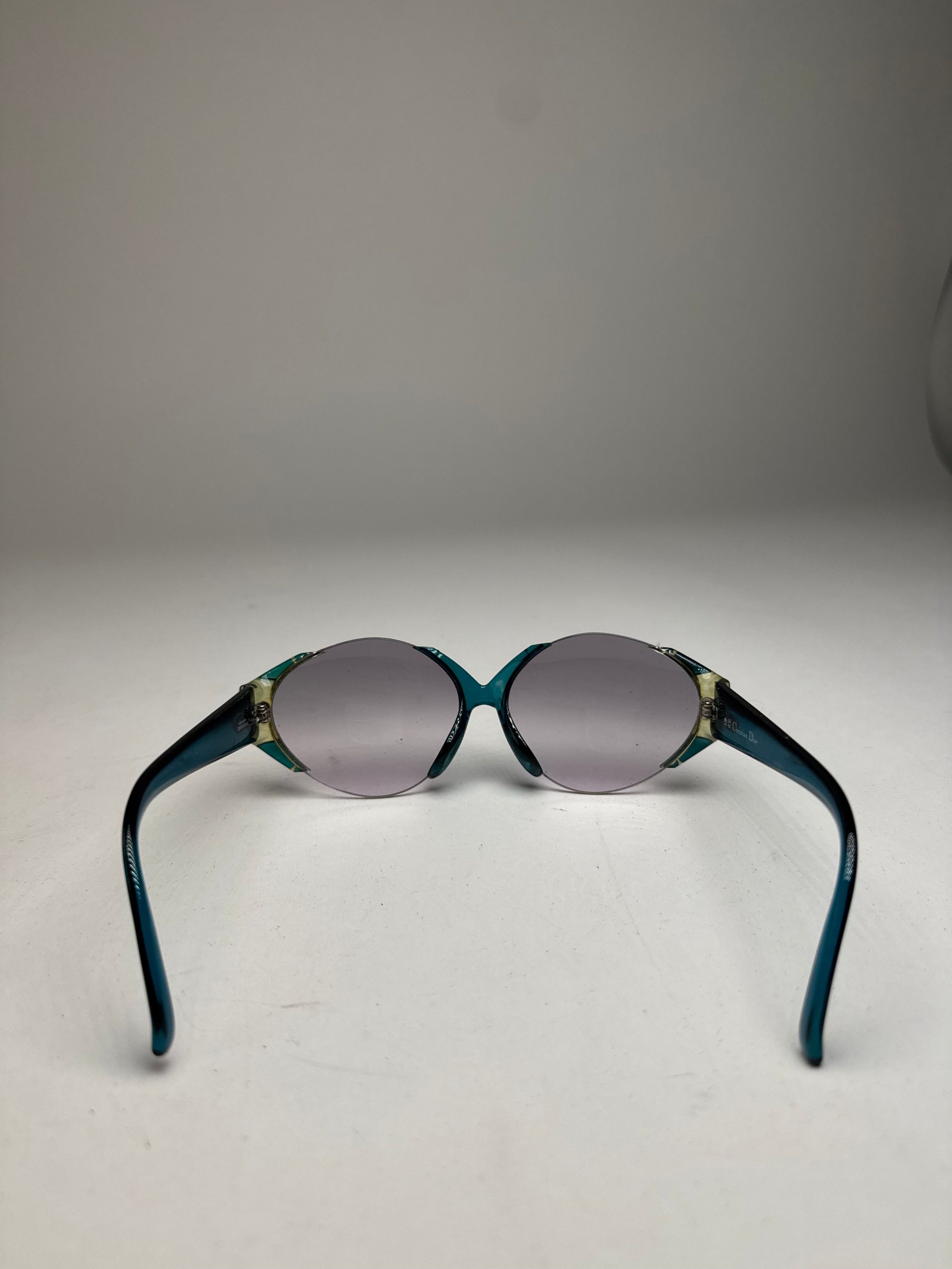 Dior Vintage Retro Sunglasses Blue Size ONE SIZE - 5 Thumbnail