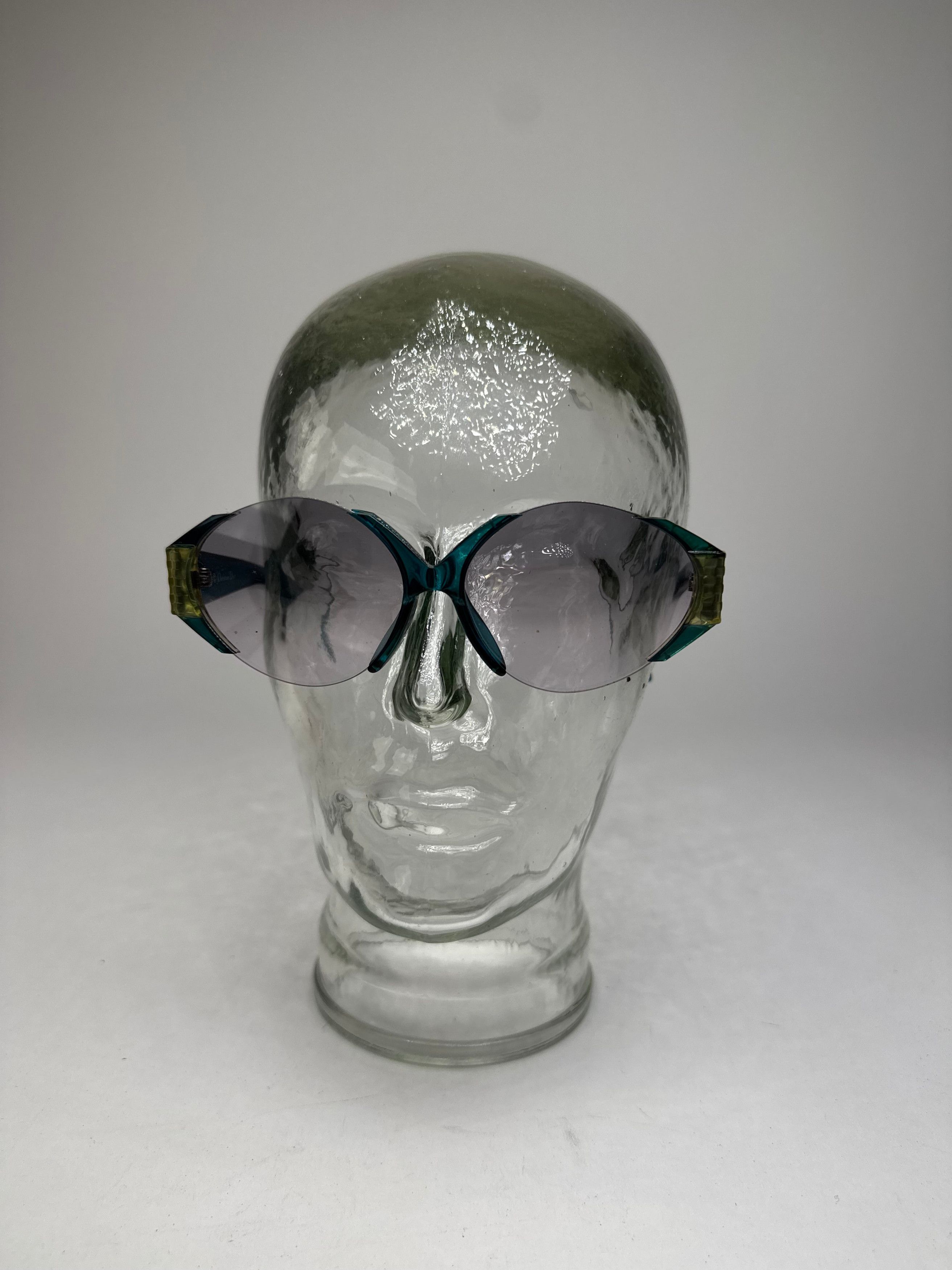 Dior Vintage Retro Sunglasses Blue Size ONE SIZE - 7 Thumbnail