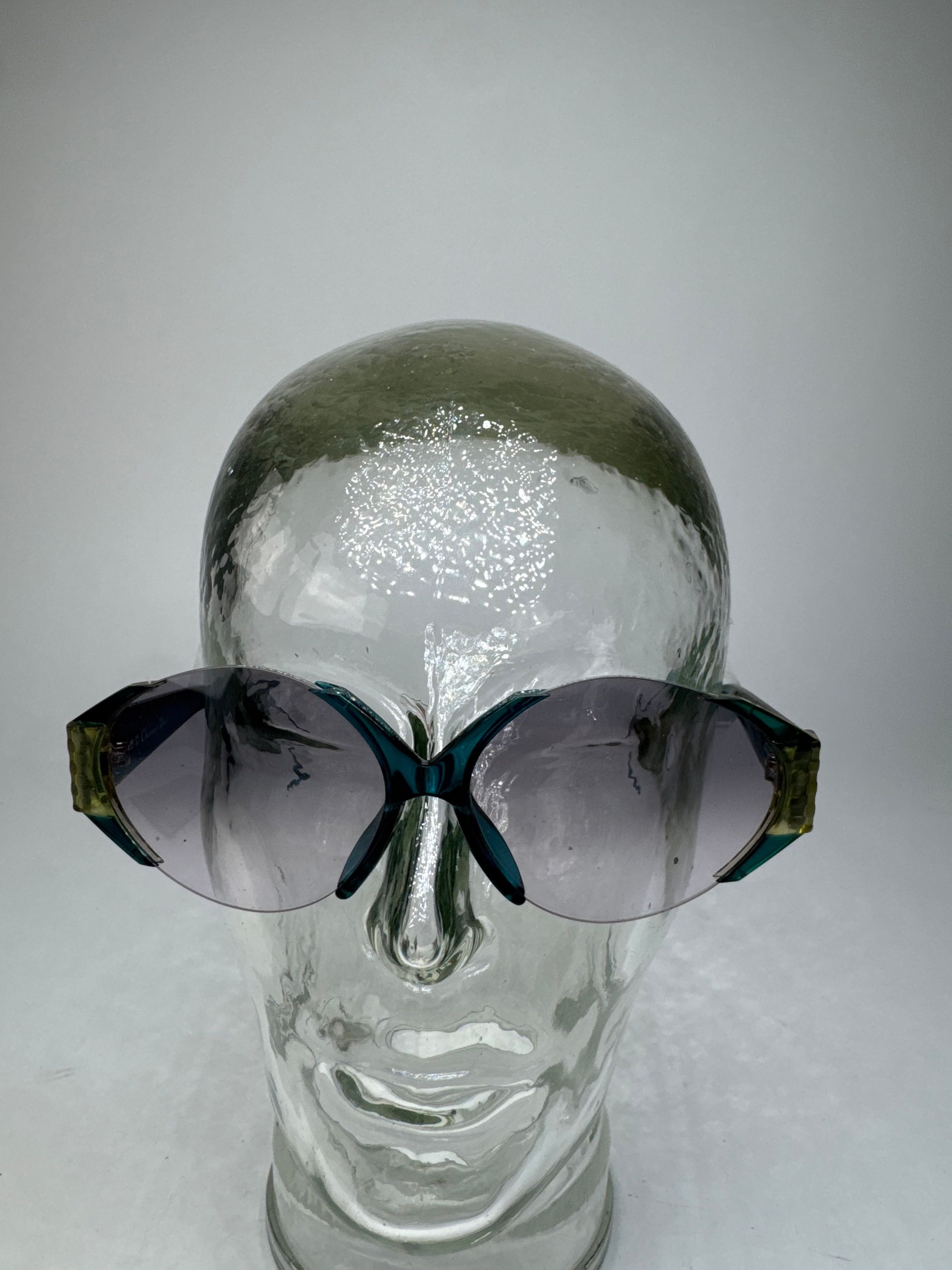 Dior Vintage Retro Sunglasses Blue Size ONE SIZE - 2 Thumbnail