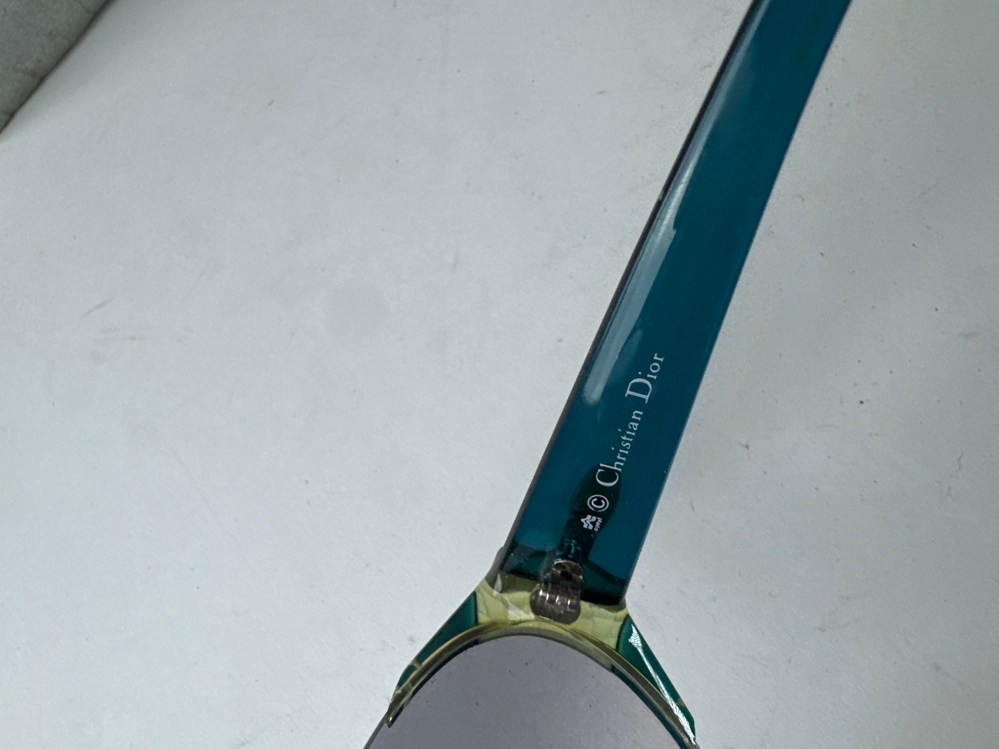 Dior Vintage Retro Sunglasses Blue Size ONE SIZE - 8 Thumbnail