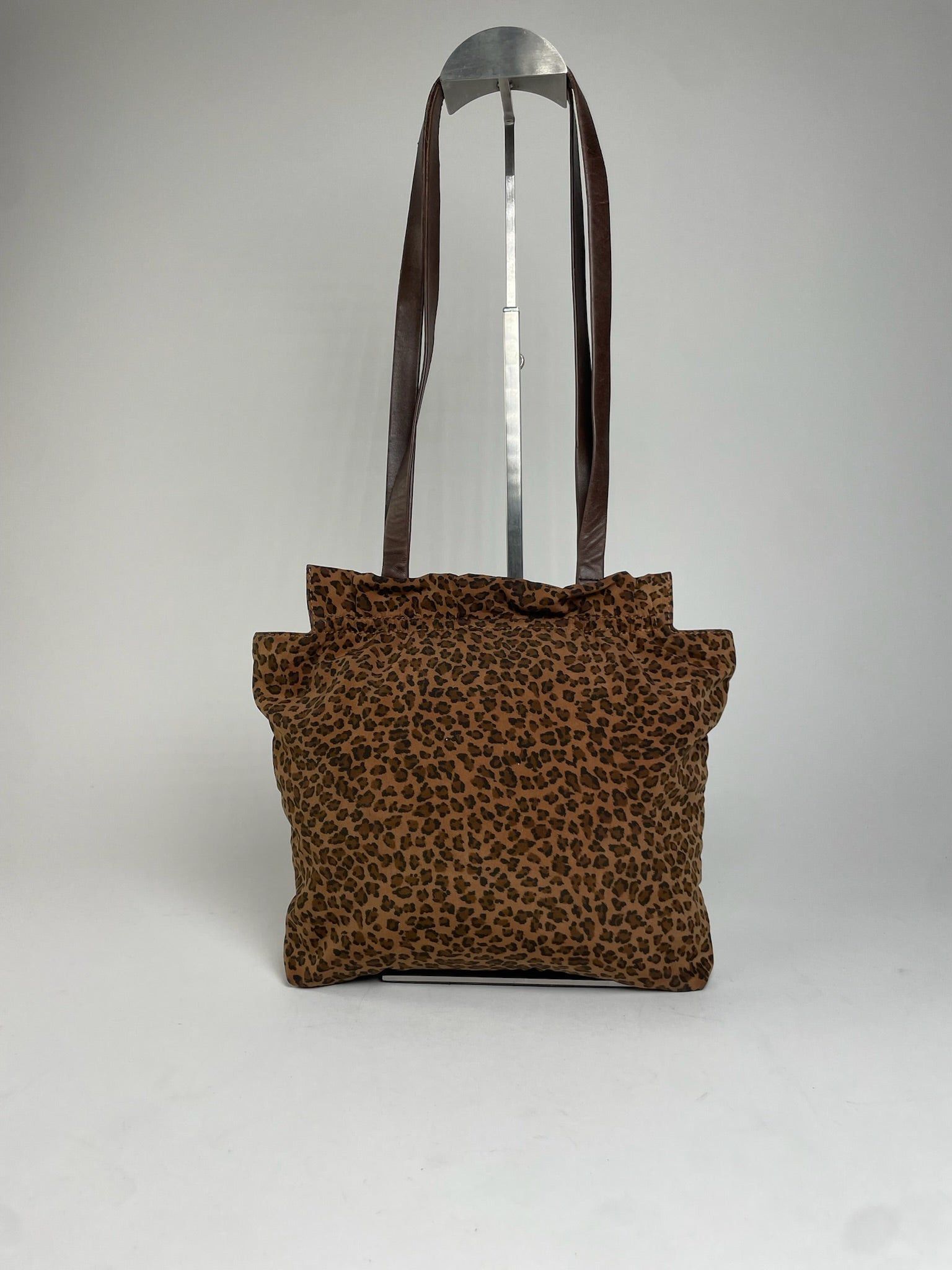 Bottega Veneta Vintage Leopard Polyester Handbag Brown Size ONE SIZE - 2 Thumbnail