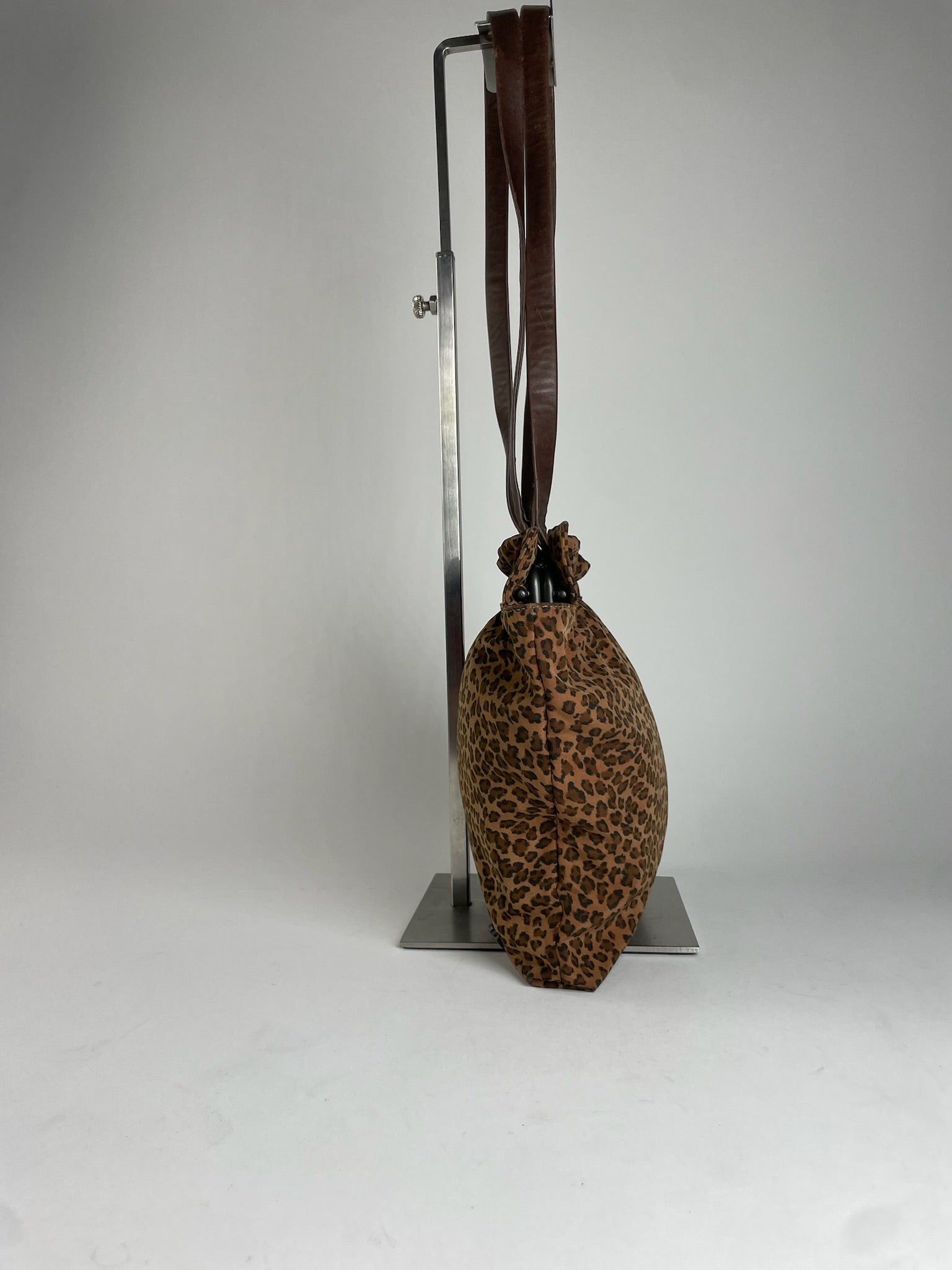 Bottega Veneta Vintage Leopard Polyester Handbag Brown Size ONE SIZE - 8 Thumbnail