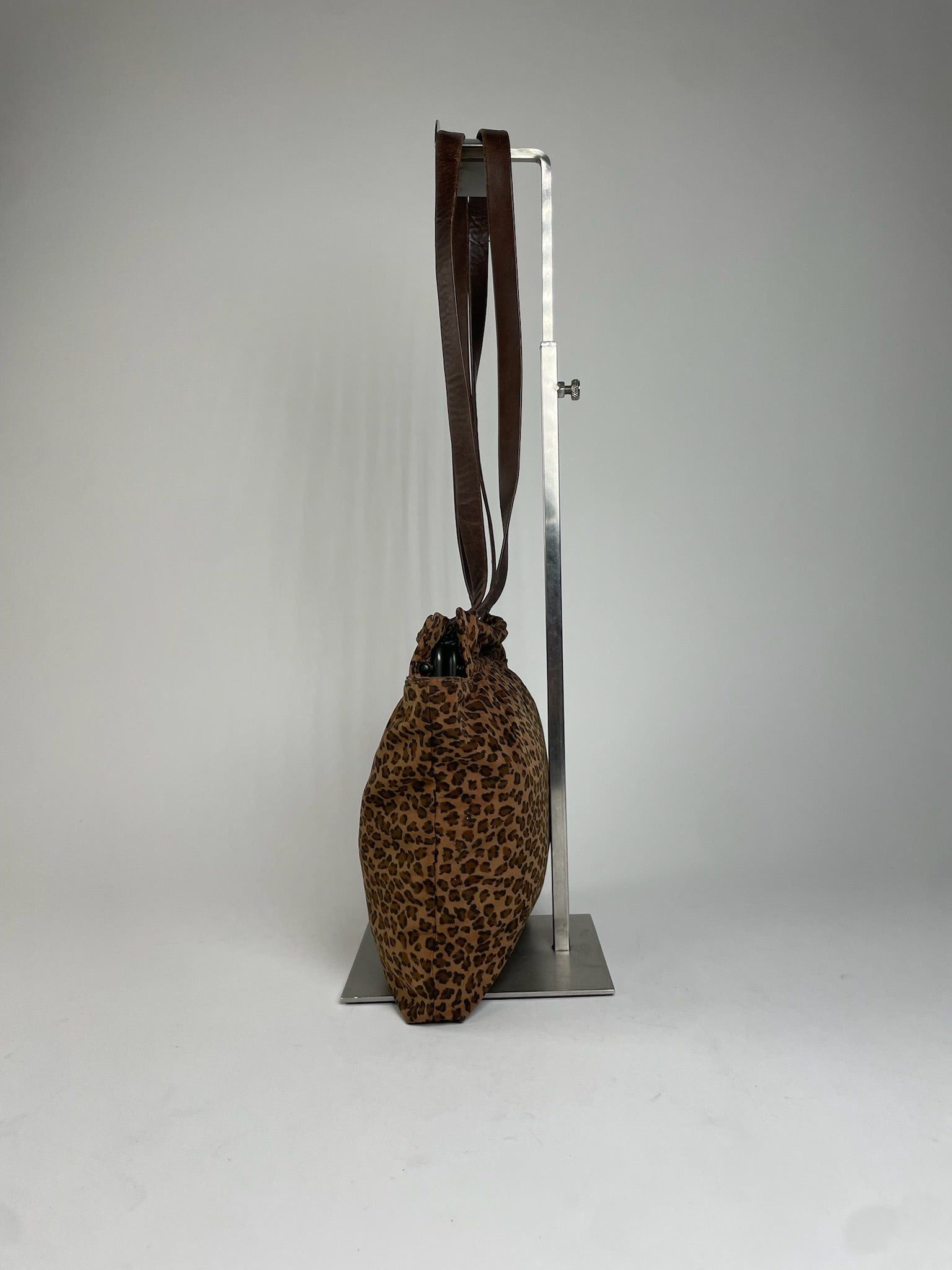 Bottega Veneta Vintage Leopard Polyester Handbag Brown Size ONE SIZE - 6 Thumbnail