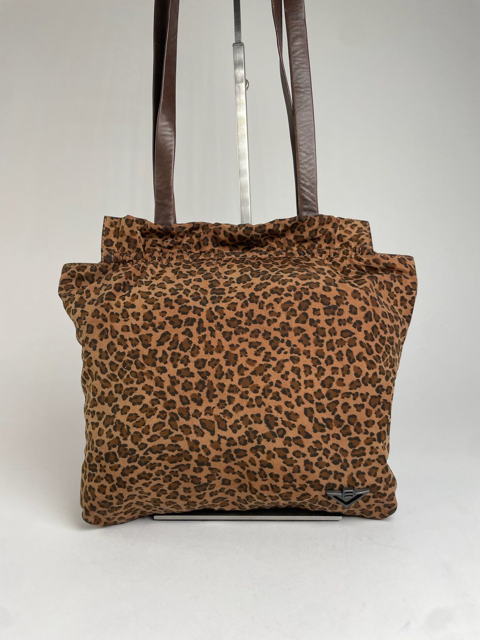 Bottega Veneta Vintage Leopard Polyester Handbag Brown Size ONE SIZE - 9 Thumbnail