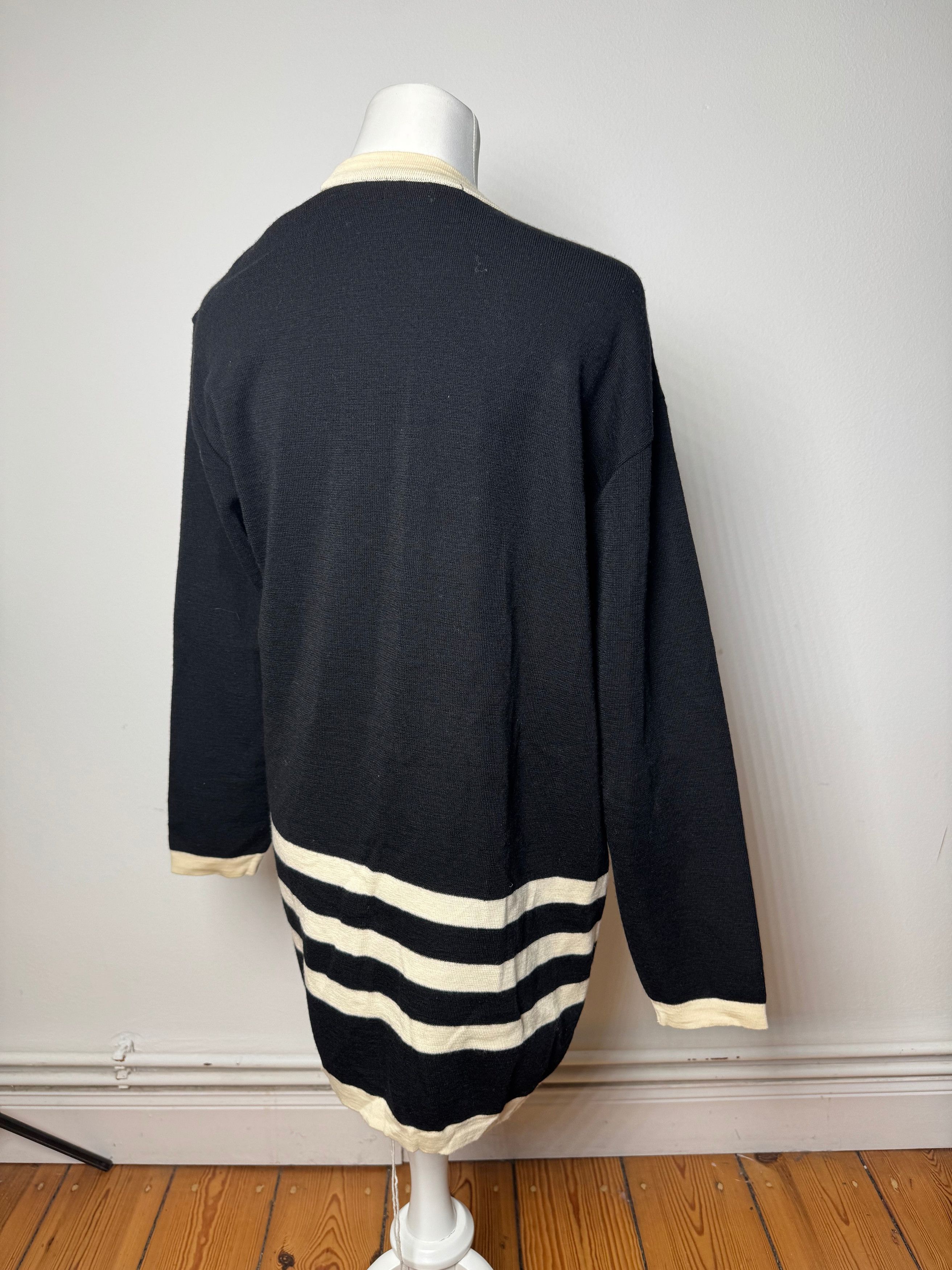 Courreges Vintage Paris Striped Cardigan Black White M Size M / US 6-8 / IT 42-44 - 13 Thumbnail