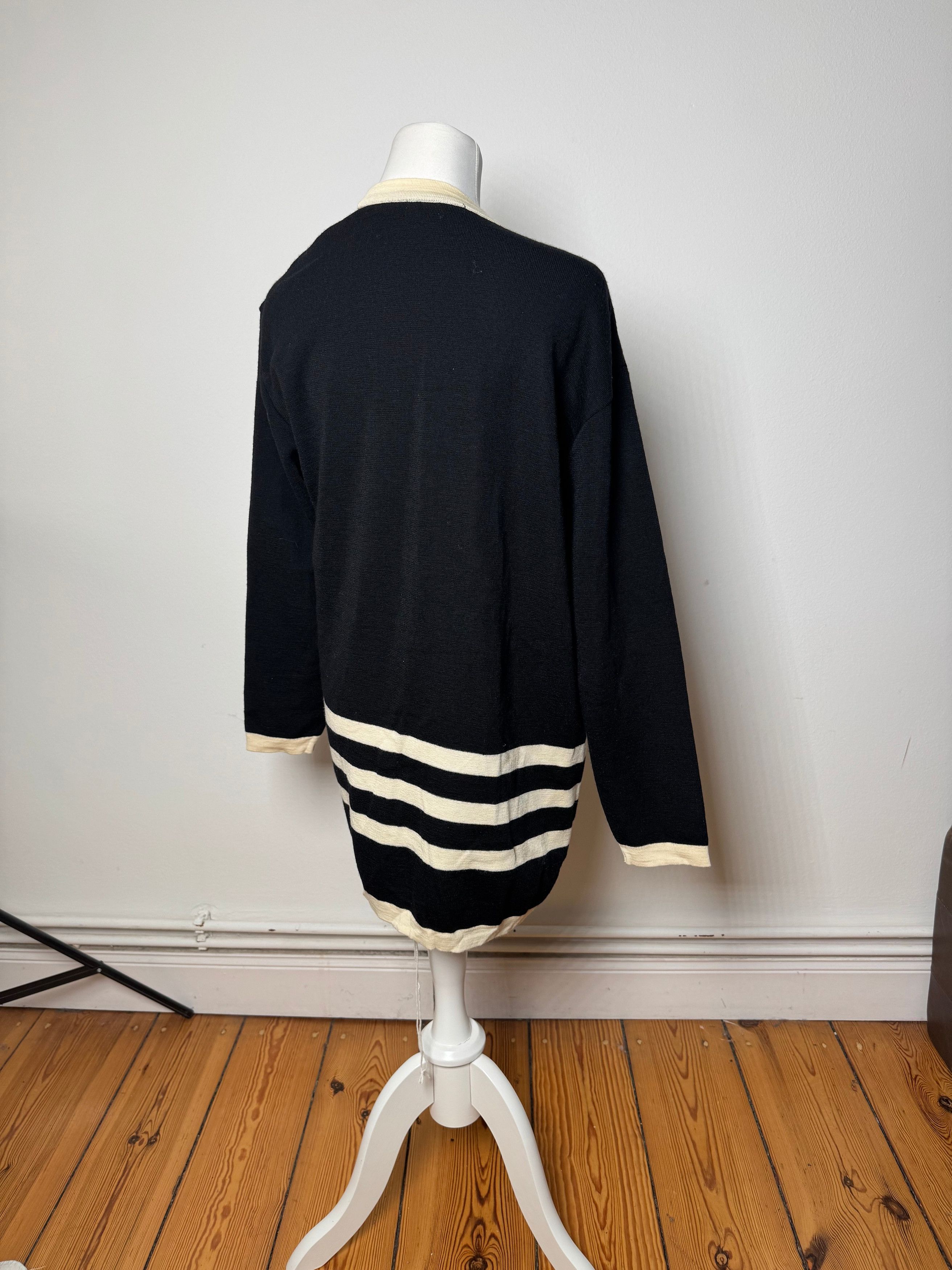 Courreges Vintage Paris Striped Cardigan Black White M Size M / US 6-8 / IT 42-44 - 3 Thumbnail