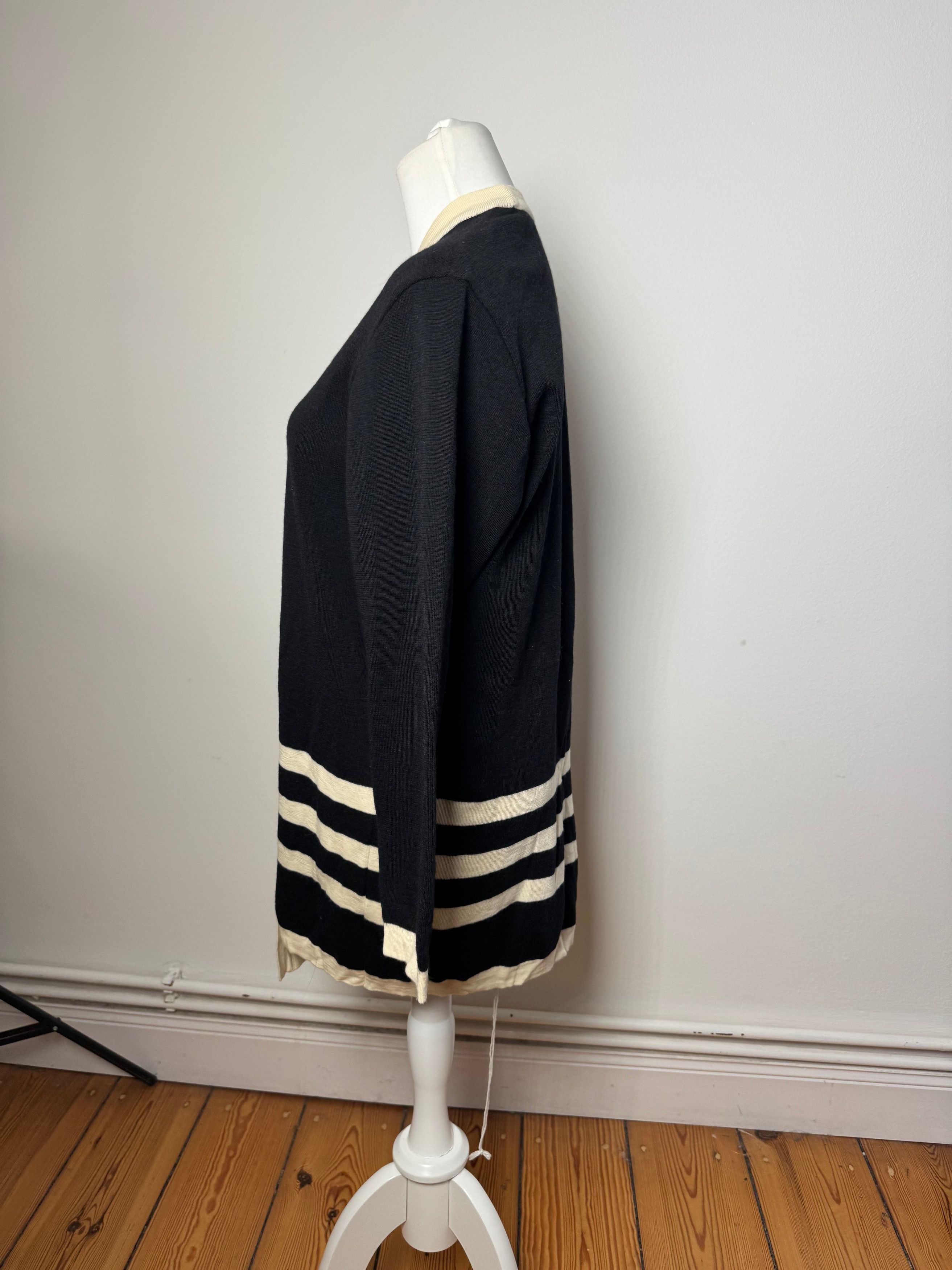 Courreges Vintage Paris Striped Cardigan Black White M Size M / US 6-8 / IT 42-44 - 2 Thumbnail