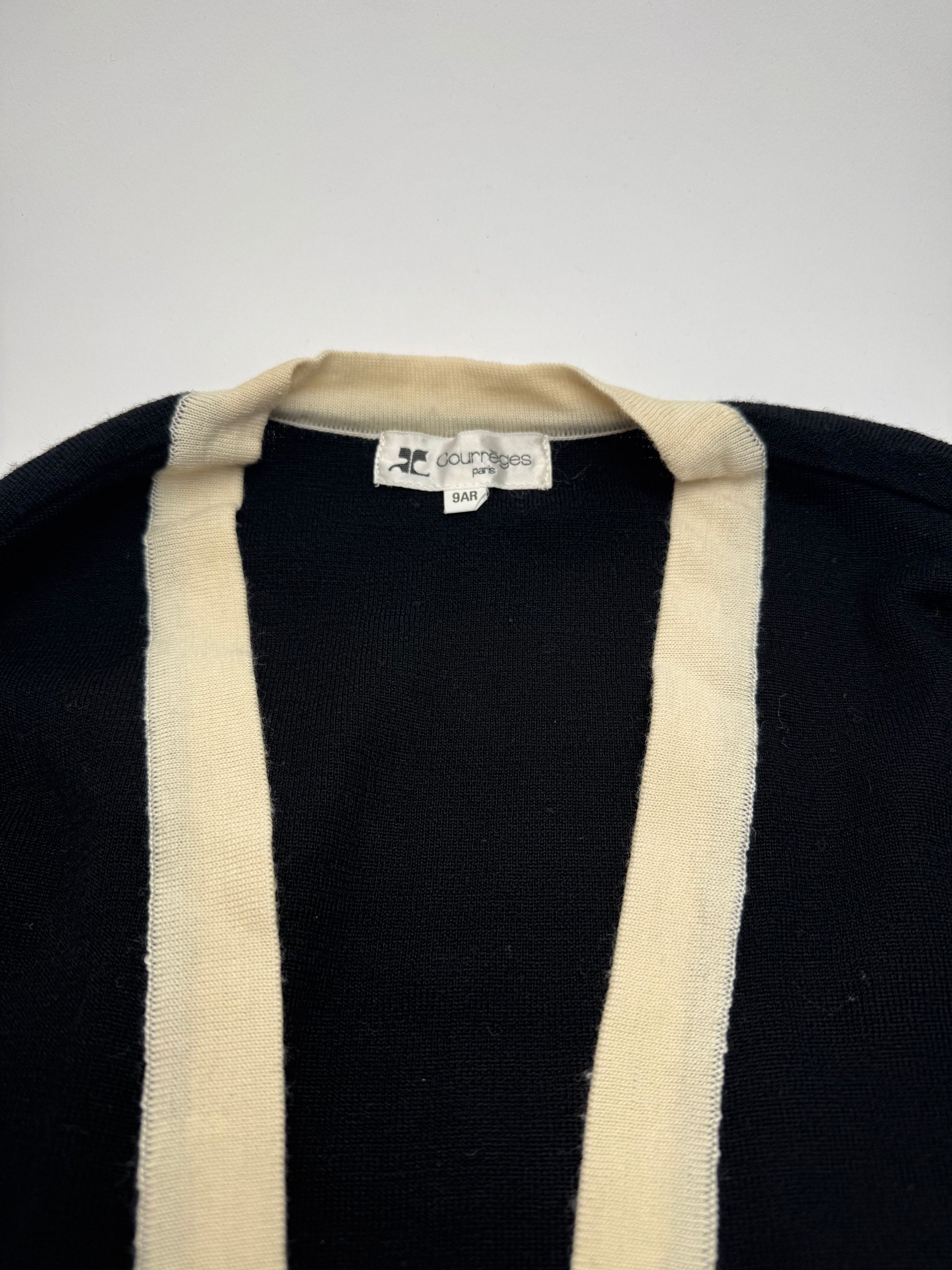 Courreges Vintage Paris Striped Cardigan Black White M Size M / US 6-8 / IT 42-44 - 6 Thumbnail