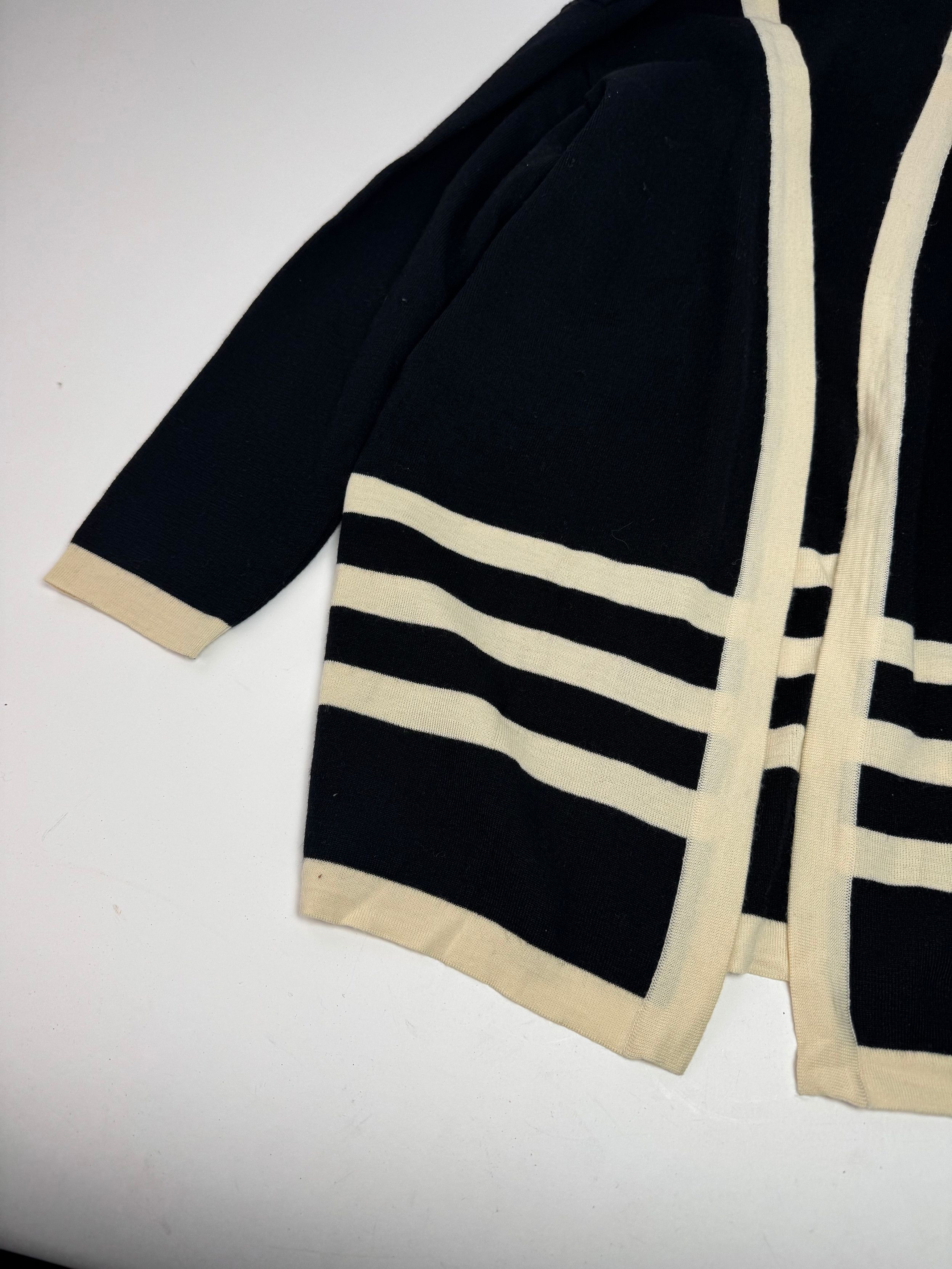 Courreges Vintage Paris Striped Cardigan Black White M Size M / US 6-8 / IT 42-44 - 5 Thumbnail