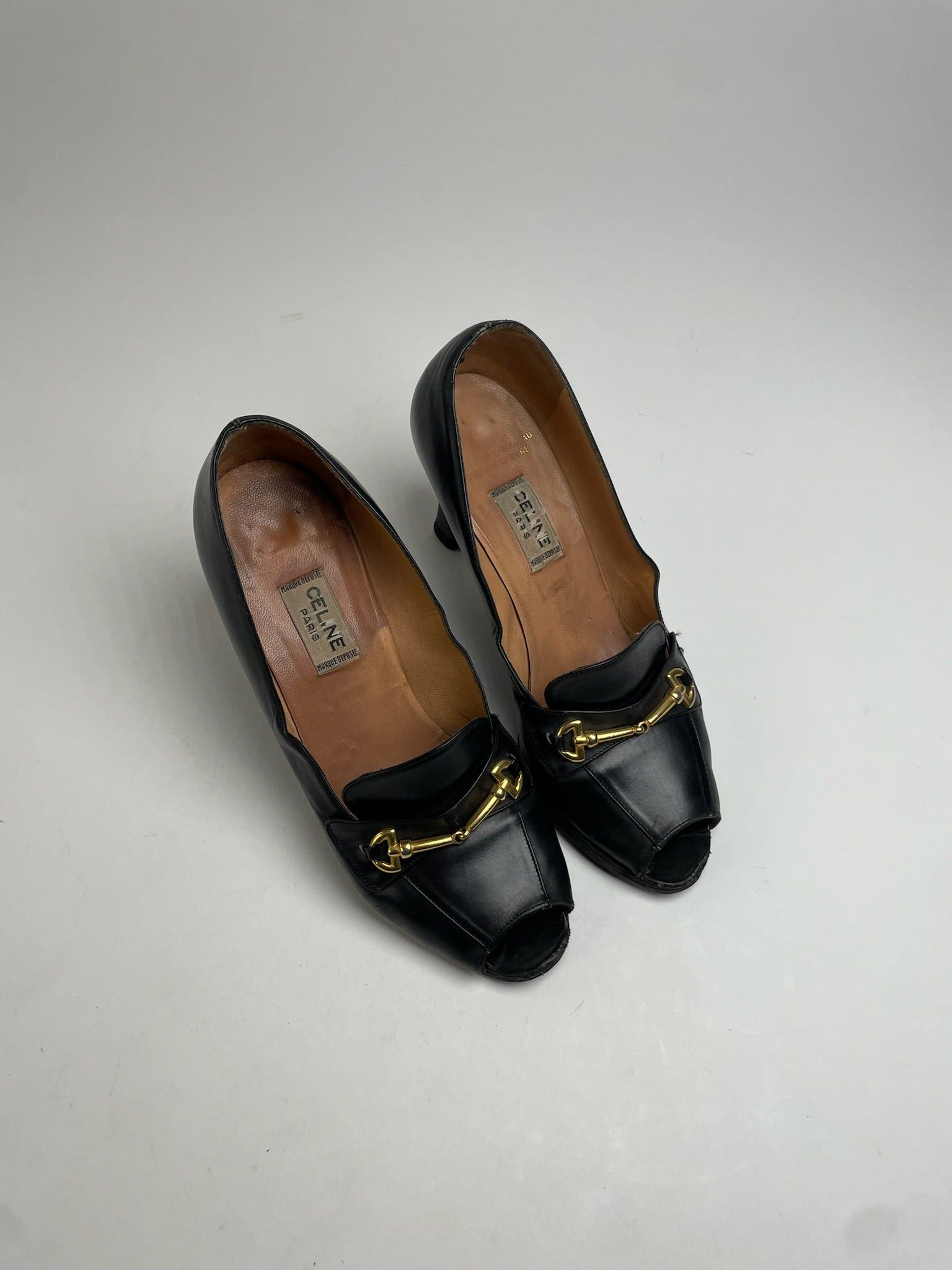 Celine Vintage Leather Pumps Black EU36 Size US 5 / IT 35 - 2 Thumbnail
