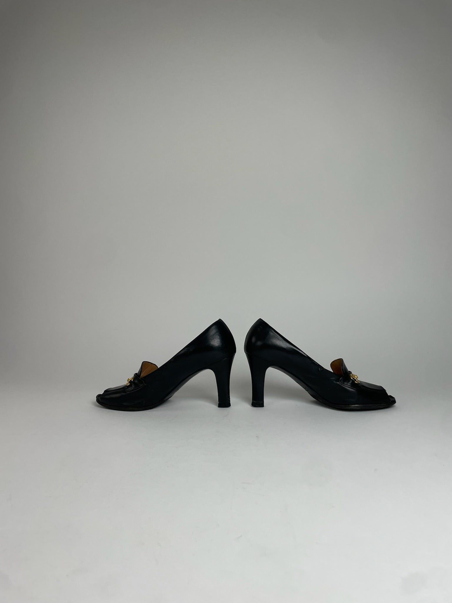 Celine Vintage Leather Pumps Black EU36 Size US 5 / IT 35 - 7 Thumbnail