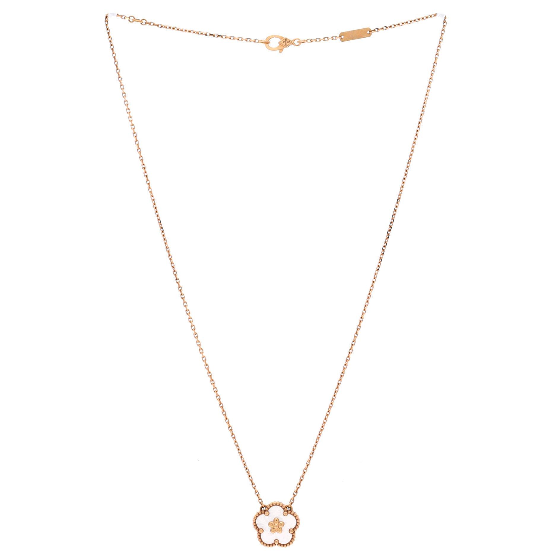 Van Cleef & Arpels Lucky Spring Plum Blossom Pendant Necklace Size ONE SIZE - 2 Thumbnail