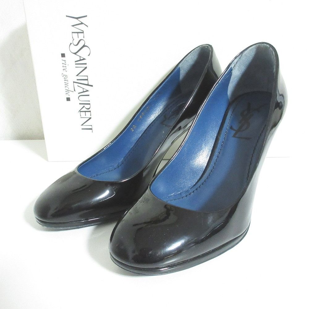 Yves Saint Laurent Yves Saint Laurent Yves Saint Laurent rive gauche Patent Leather Almond Toe Pumps Leather Shoes DUTY FREE for USA Size ONE SIZE - 9 Thumbnail