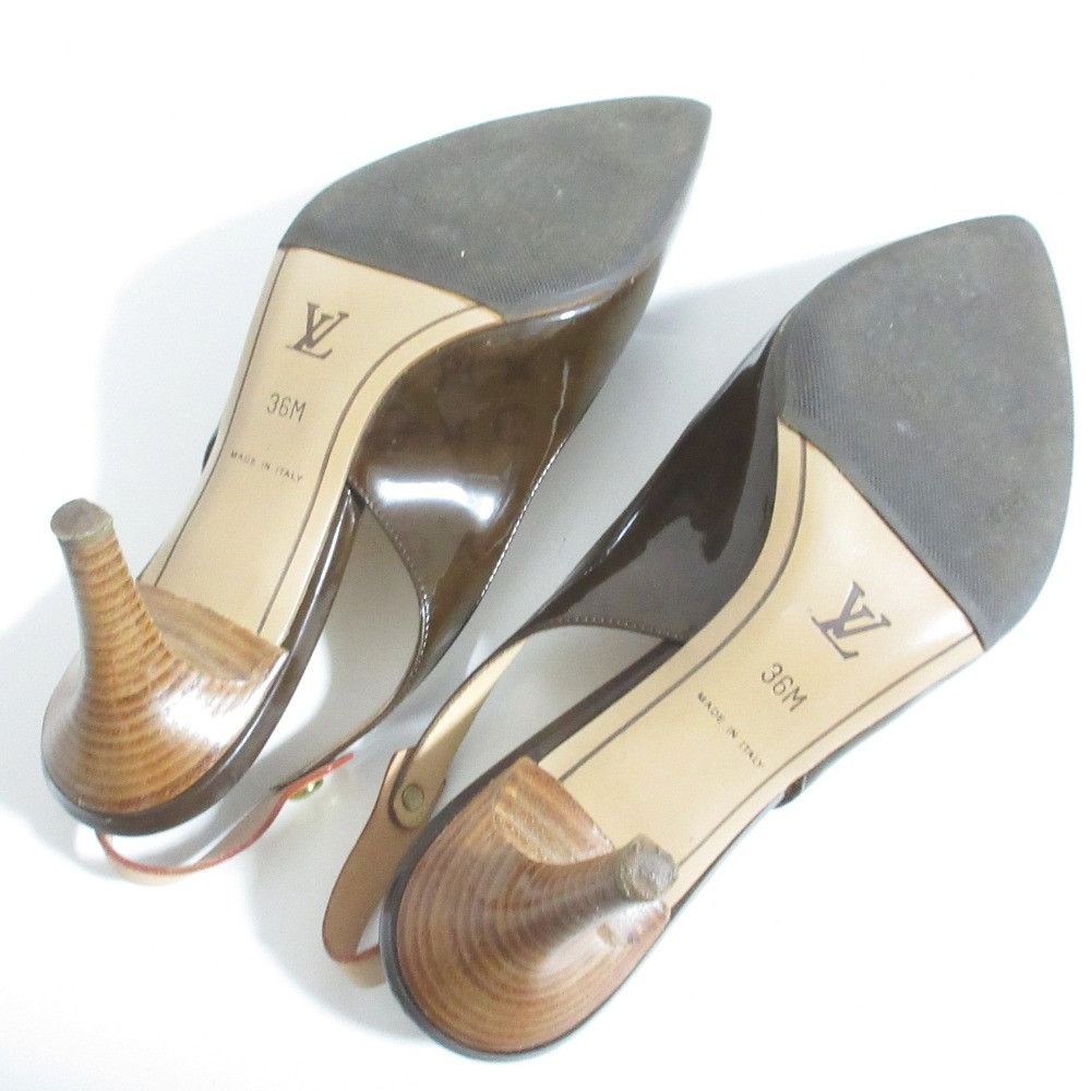 Louis Vuitton Louis Vuitton Louis Vuitton Monogram Patent Leather Slingback Pumps Textile Shoes DUTY FREE for USA Size ONE SIZE - 7 Thumbnail