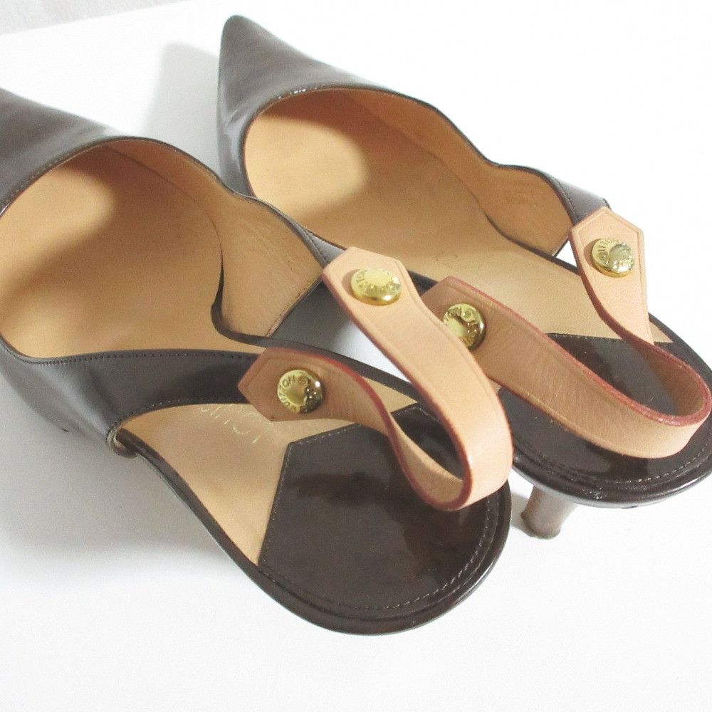 Louis Vuitton Louis Vuitton Louis Vuitton Monogram Patent Leather Slingback Pumps Textile Shoes DUTY FREE for USA Size ONE SIZE - 4 Thumbnail
