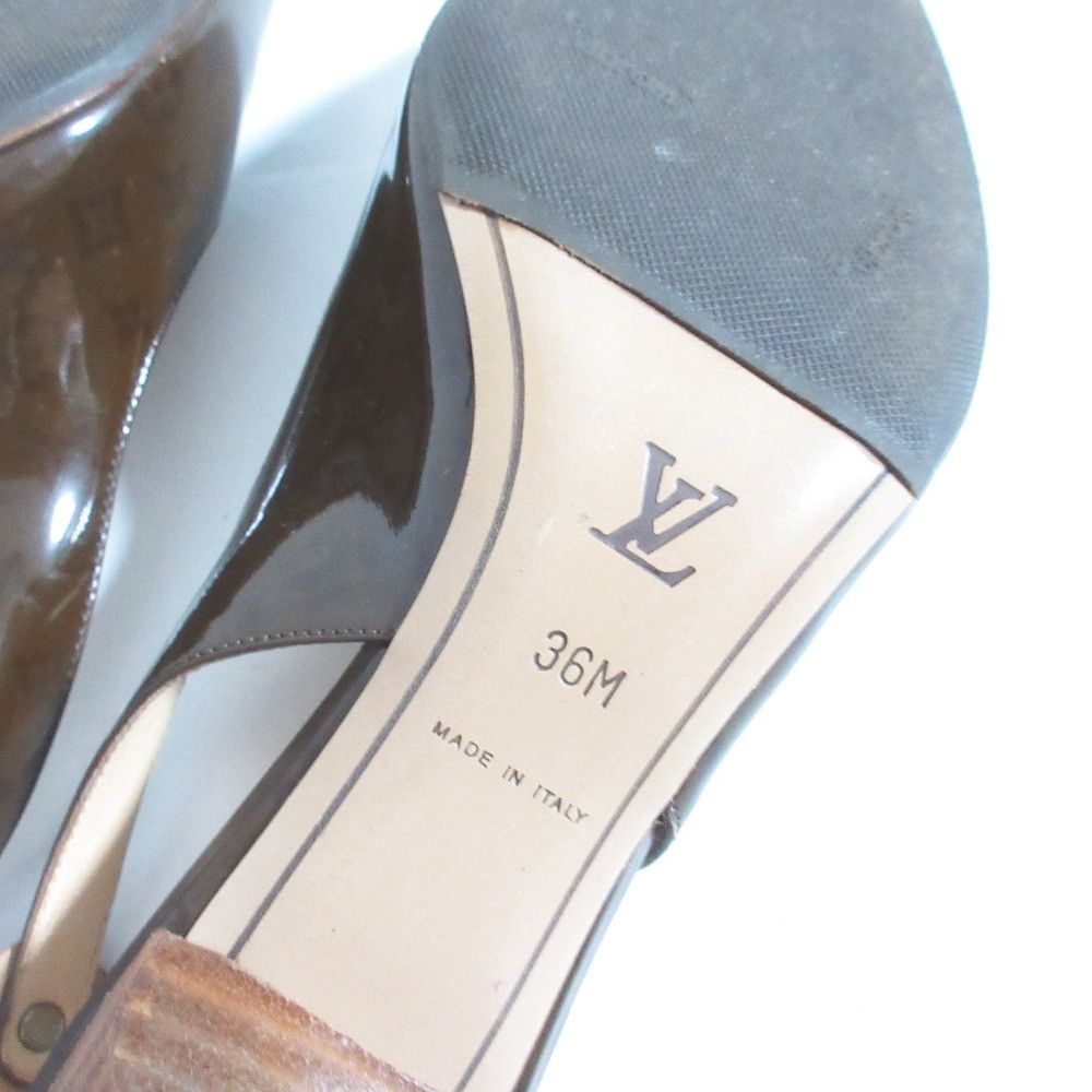 Louis Vuitton Louis Vuitton Louis Vuitton Monogram Patent Leather Slingback Pumps Textile Shoes DUTY FREE for USA Size ONE SIZE - 8 Thumbnail