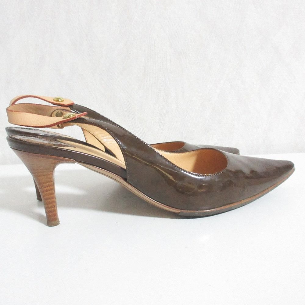 Louis Vuitton Louis Vuitton Louis Vuitton Monogram Patent Leather Slingback Pumps Textile Shoes DUTY FREE for USA Size ONE SIZE - 2 Thumbnail