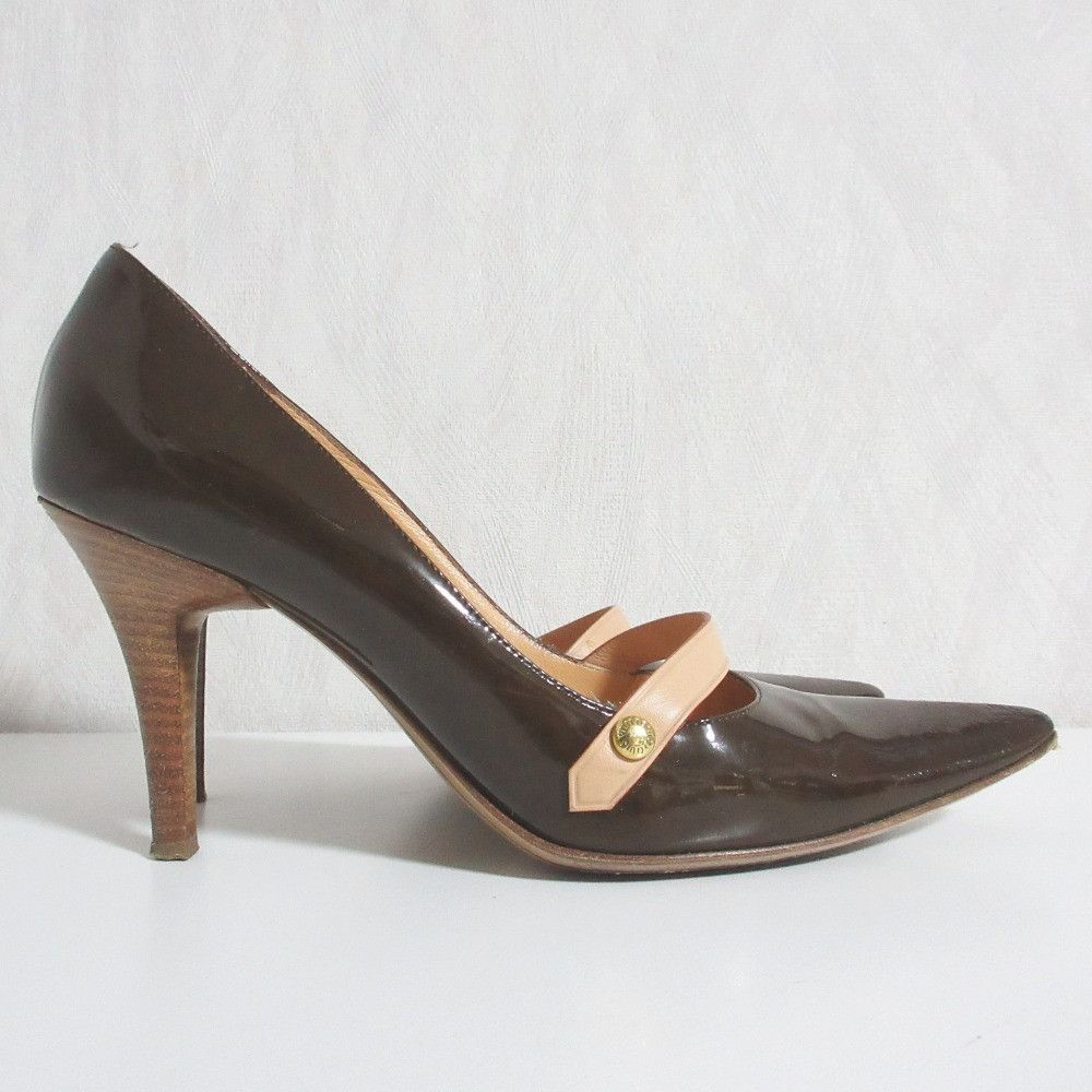 Louis Vuitton Louis Vuitton Louis Vuitton Monogram Patent Leather Pumps Textile Shoes B00014 DUTY FREE for USA Size ONE SIZE - 2 Thumbnail