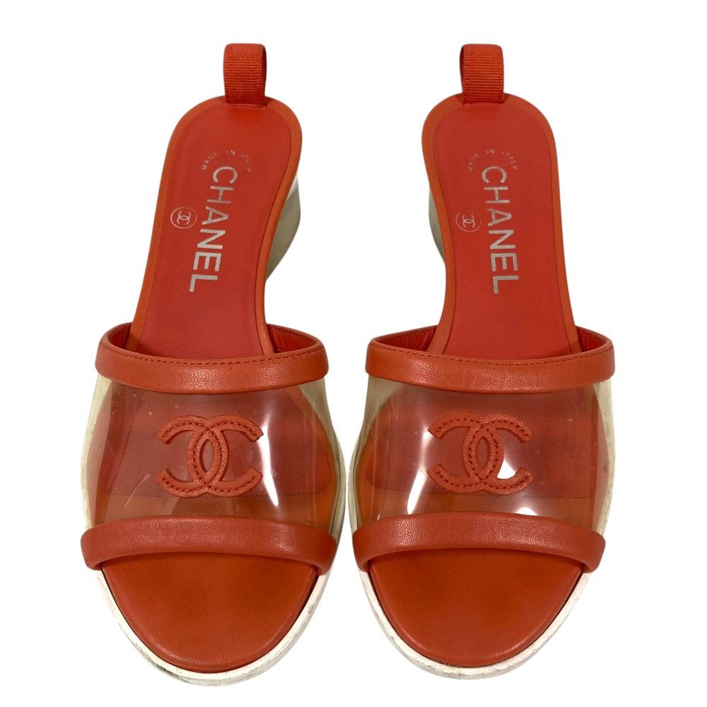 Chanel Chanel Chanel Coco Mark Leather PVC Mule Plastic / Synthetic Shoes G34849 DUTY FREE for USA Size ONE SIZE - 3 Thumbnail