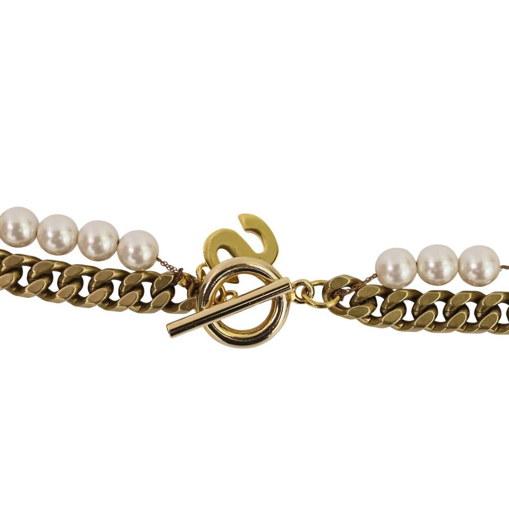 Sacai Sacai Sacai Pearl Chain Long Necklace Metal Necklace 24-0718S DUTY FREE for USA Size ONE SIZE - 5 Thumbnail