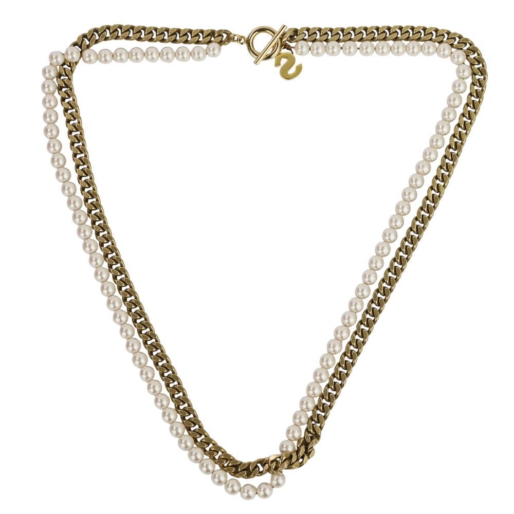 Sacai Sacai Sacai Pearl Chain Long Necklace Metal Necklace 24-0718S DUTY FREE for USA Size ONE SIZE - 10 Thumbnail