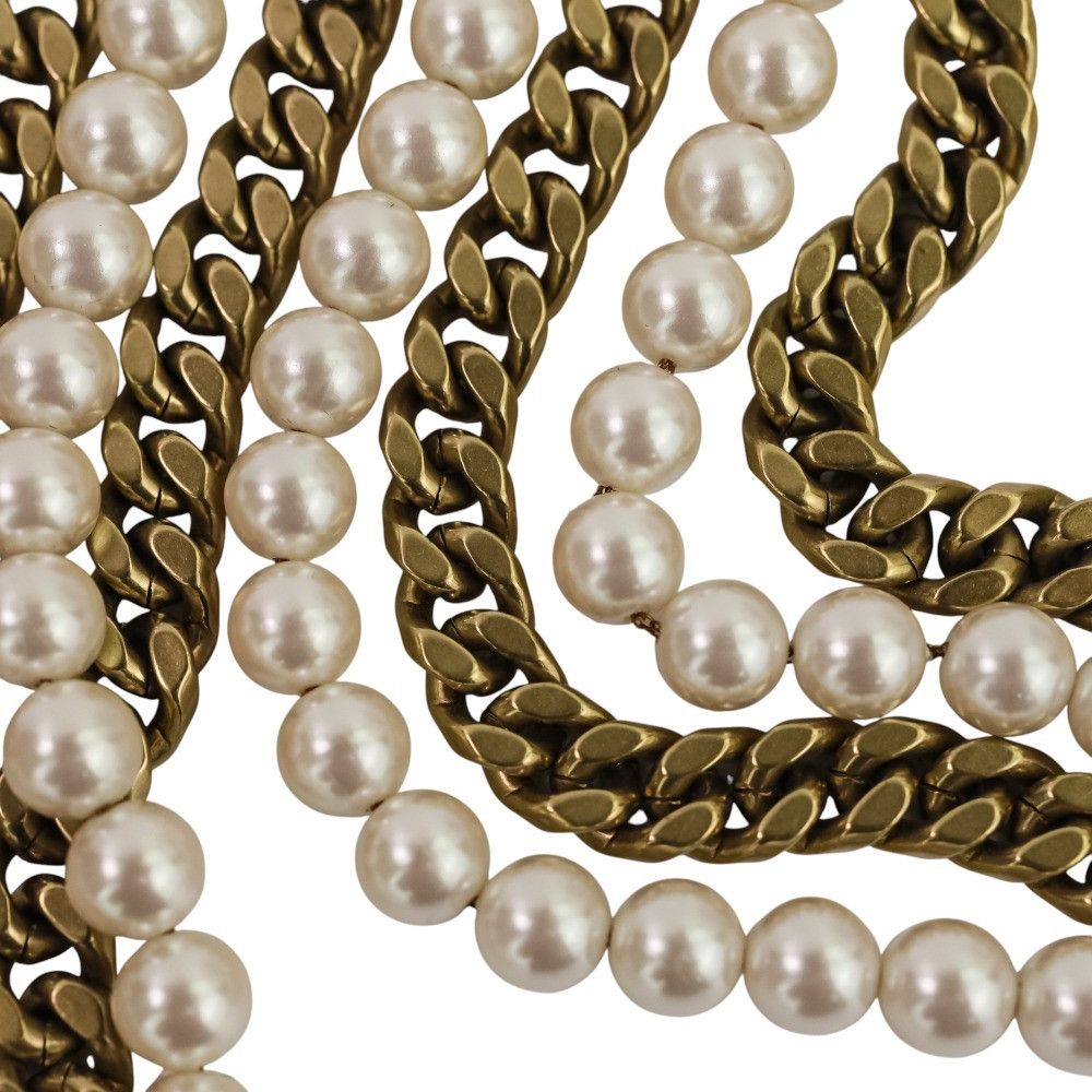 Sacai Sacai Sacai Pearl Chain Long Necklace Metal Necklace 24-0718S DUTY FREE for USA Size ONE SIZE - 4 Thumbnail