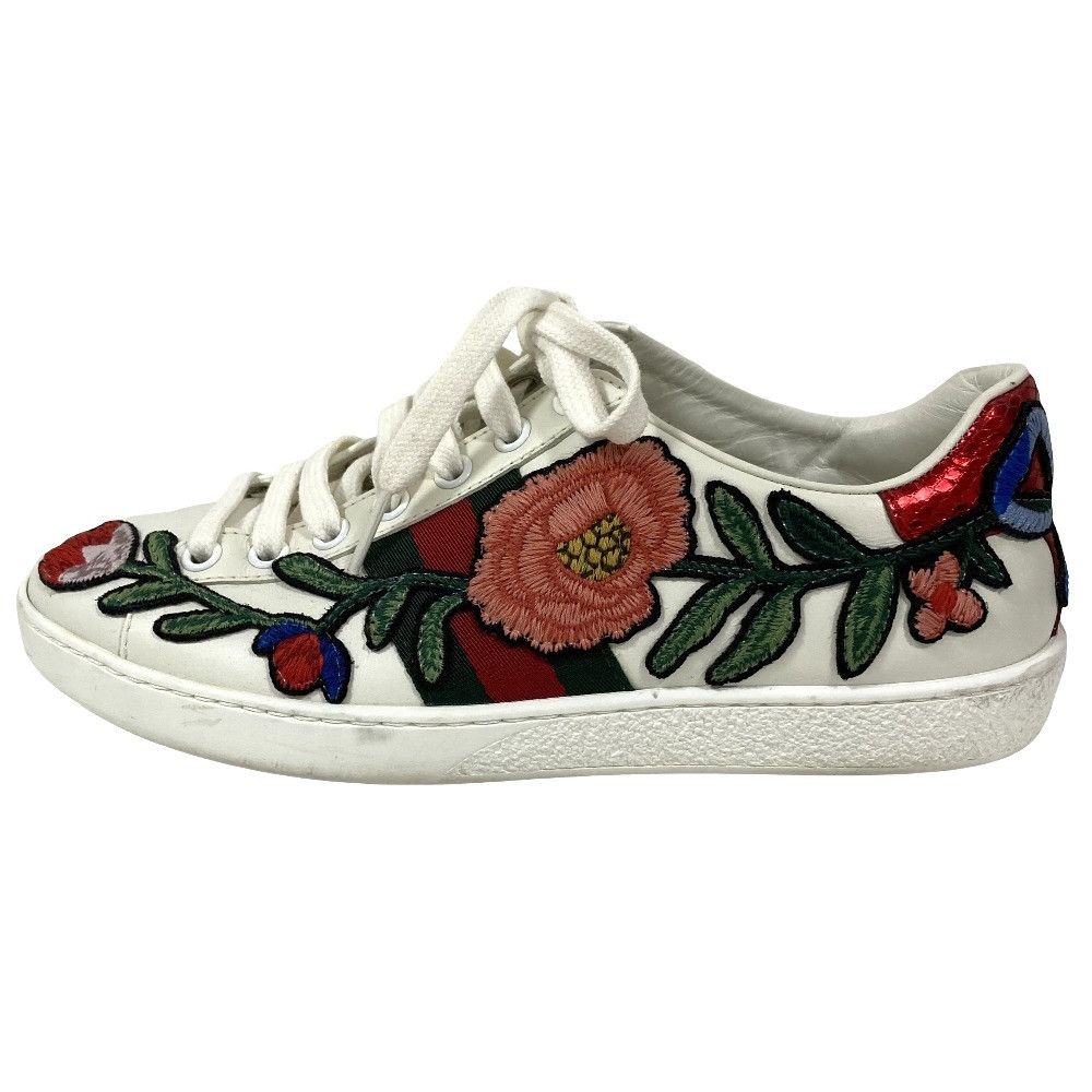 Gucci Gucci Gucci Ace Embroidery Low Sneaker Leather Shoes 431917 DUTY FREE for USA Size ONE SIZE - 2 Thumbnail
