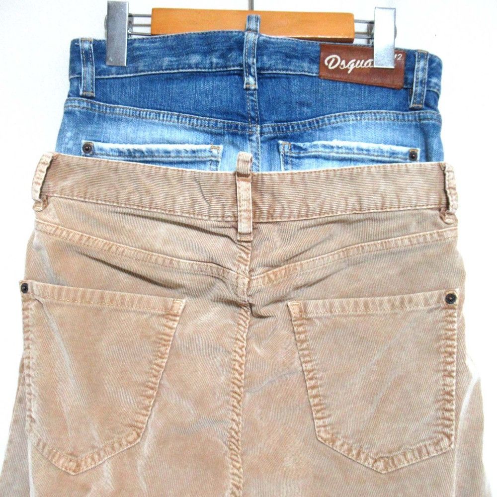 Dsquared2 Dsquared2 DSQUARED2 Twin Pack Jean Layered Denim Corduroy Pants Textile Jeans S72LB0678 DUTY FREE for USA Size ONE SIZE - 4 Thumbnail