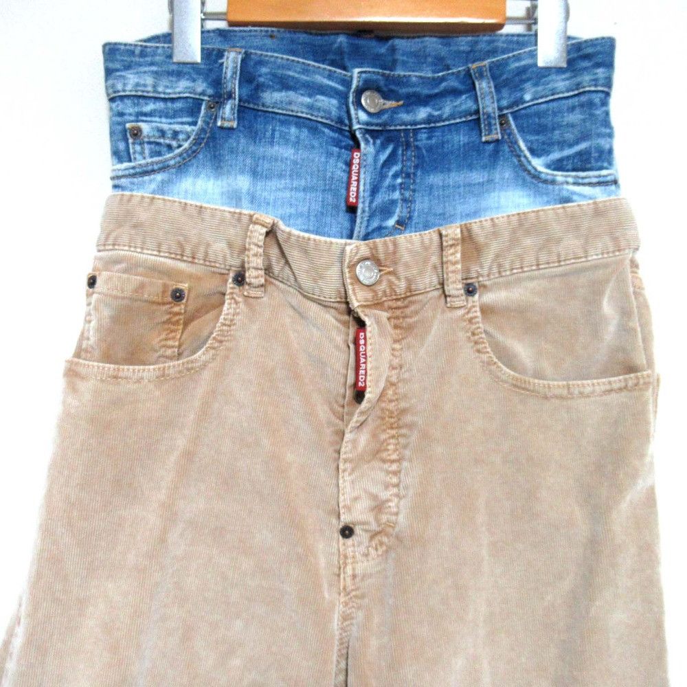 Dsquared2 Dsquared2 DSQUARED2 Twin Pack Jean Layered Denim Corduroy Pants Textile Jeans S72LB0678 DUTY FREE for USA Size ONE SIZE - 3 Thumbnail