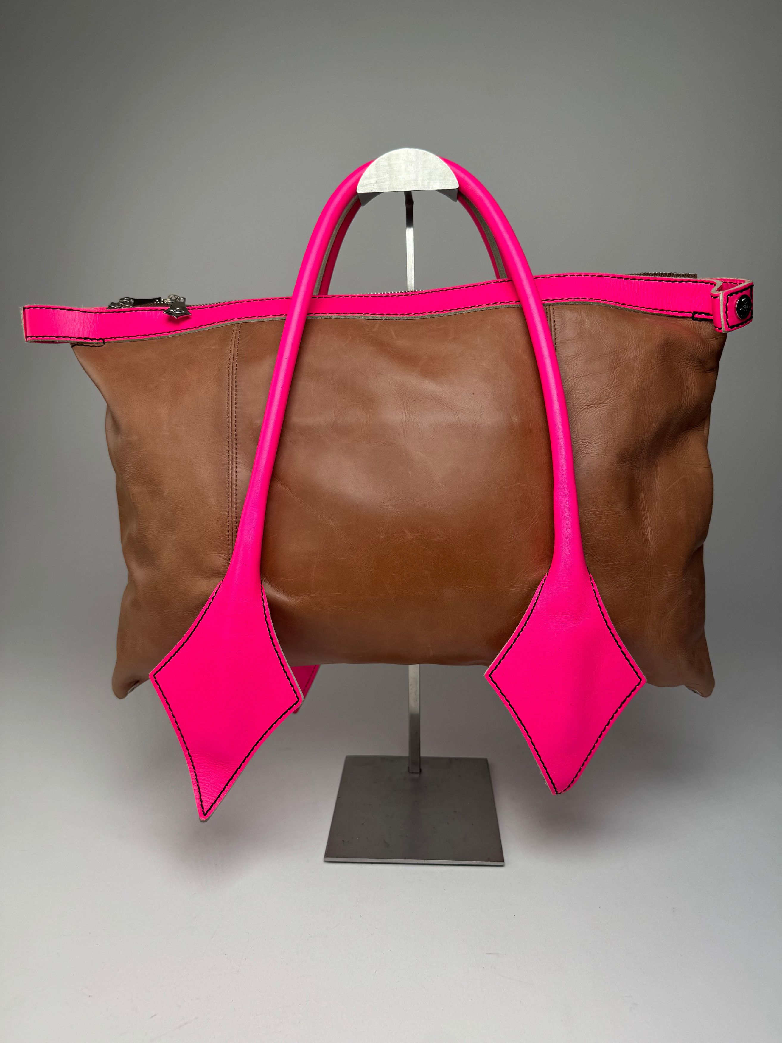 Vivienne Westwood Vintage 2Way Leather Handbag Brown Pink Size ONE SIZE - 2 Thumbnail
