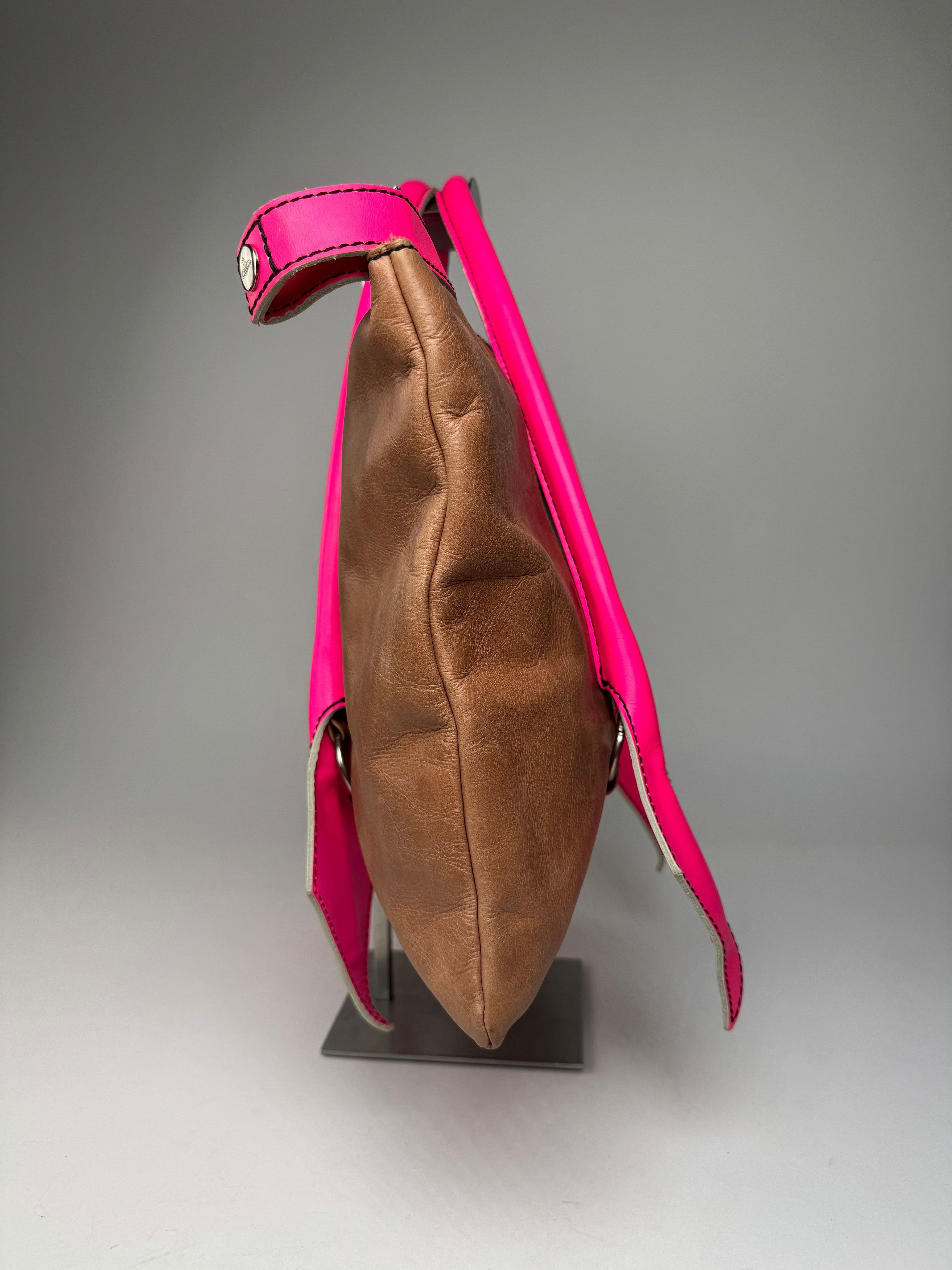 Vivienne Westwood Vintage 2Way Leather Handbag Brown Pink Size ONE SIZE - 10 Thumbnail