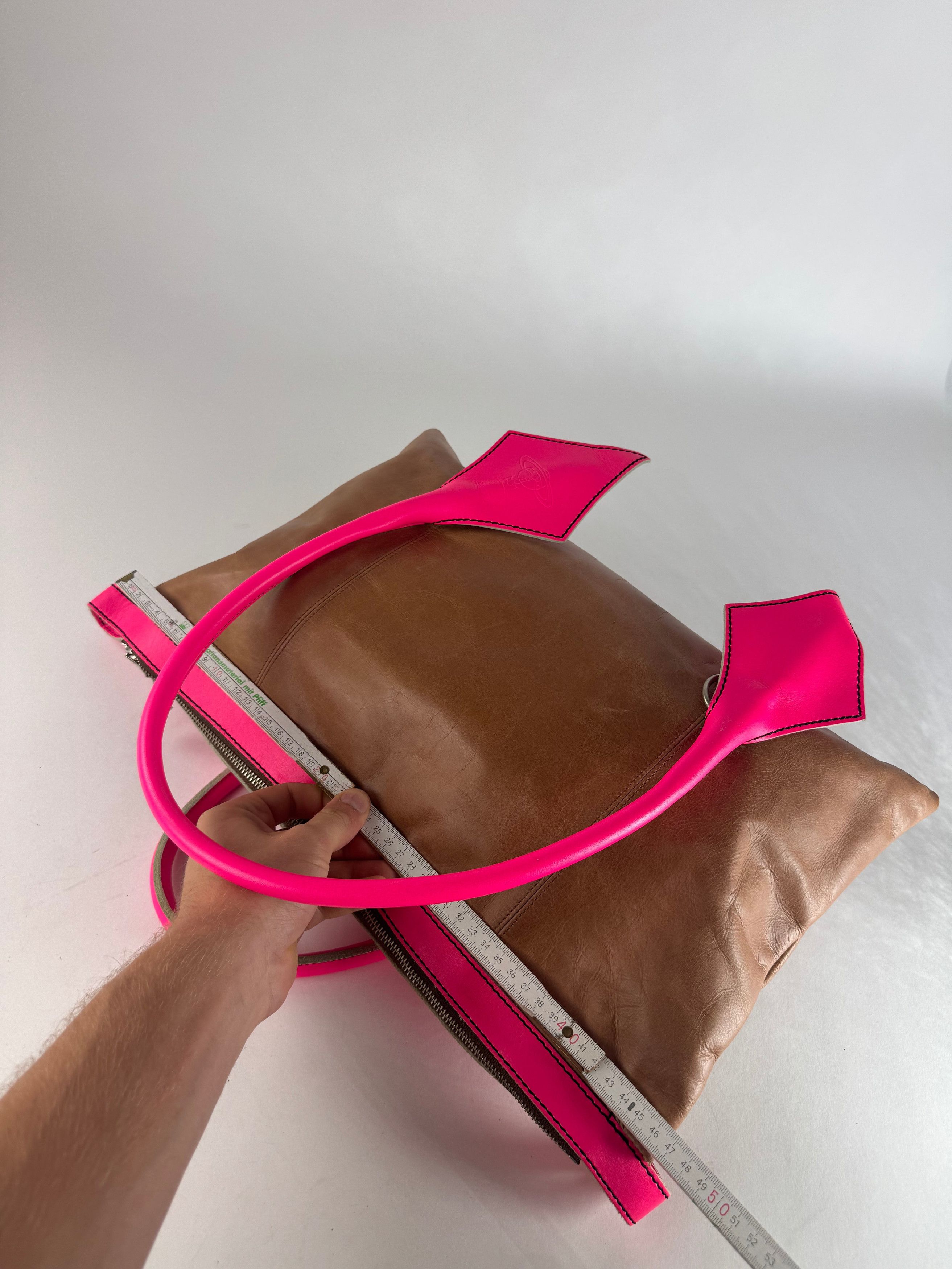 Vivienne Westwood Vintage 2Way Leather Handbag Brown Pink Size ONE SIZE - 11 Thumbnail