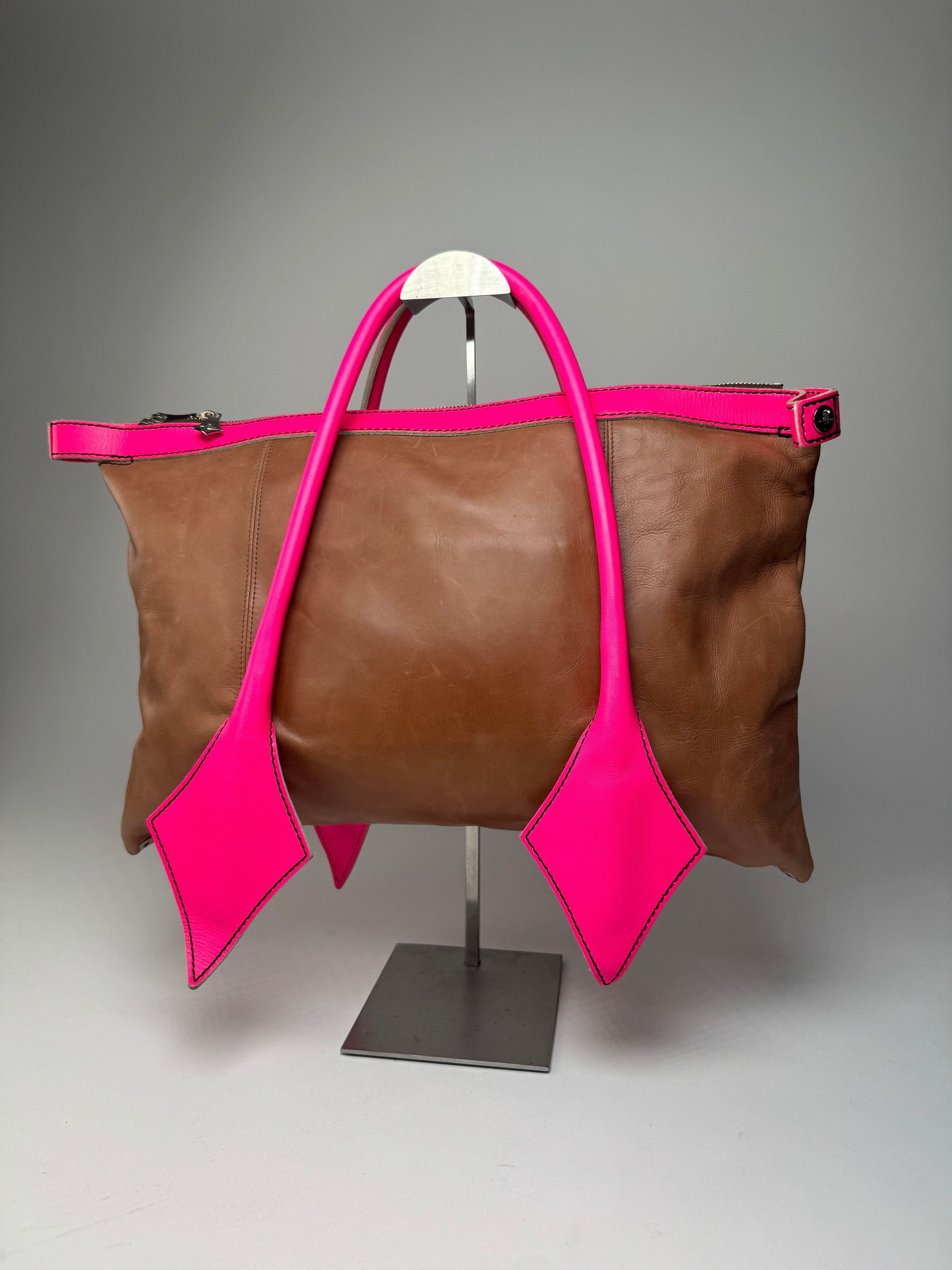 Vivienne Westwood Vintage 2Way Leather Handbag Brown Pink Size ONE SIZE - 9 Thumbnail