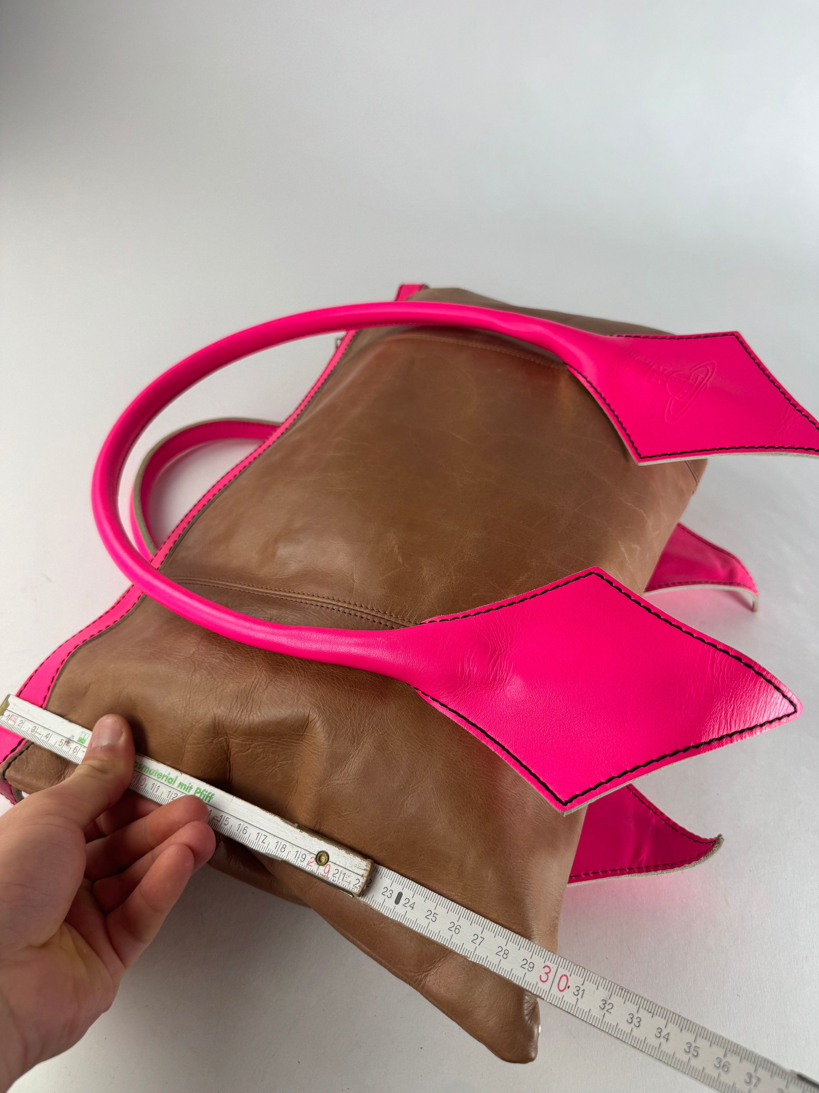 Vivienne Westwood Vintage 2Way Leather Handbag Brown Pink Size ONE SIZE - 12 Thumbnail
