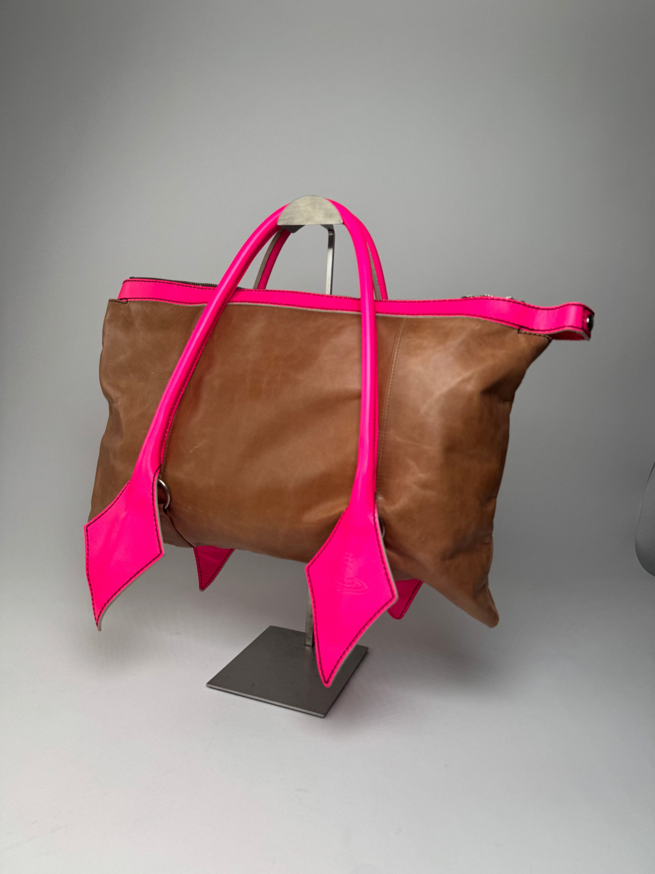 Vivienne Westwood Vintage 2Way Leather Handbag Brown Pink Size ONE SIZE - 7 Thumbnail