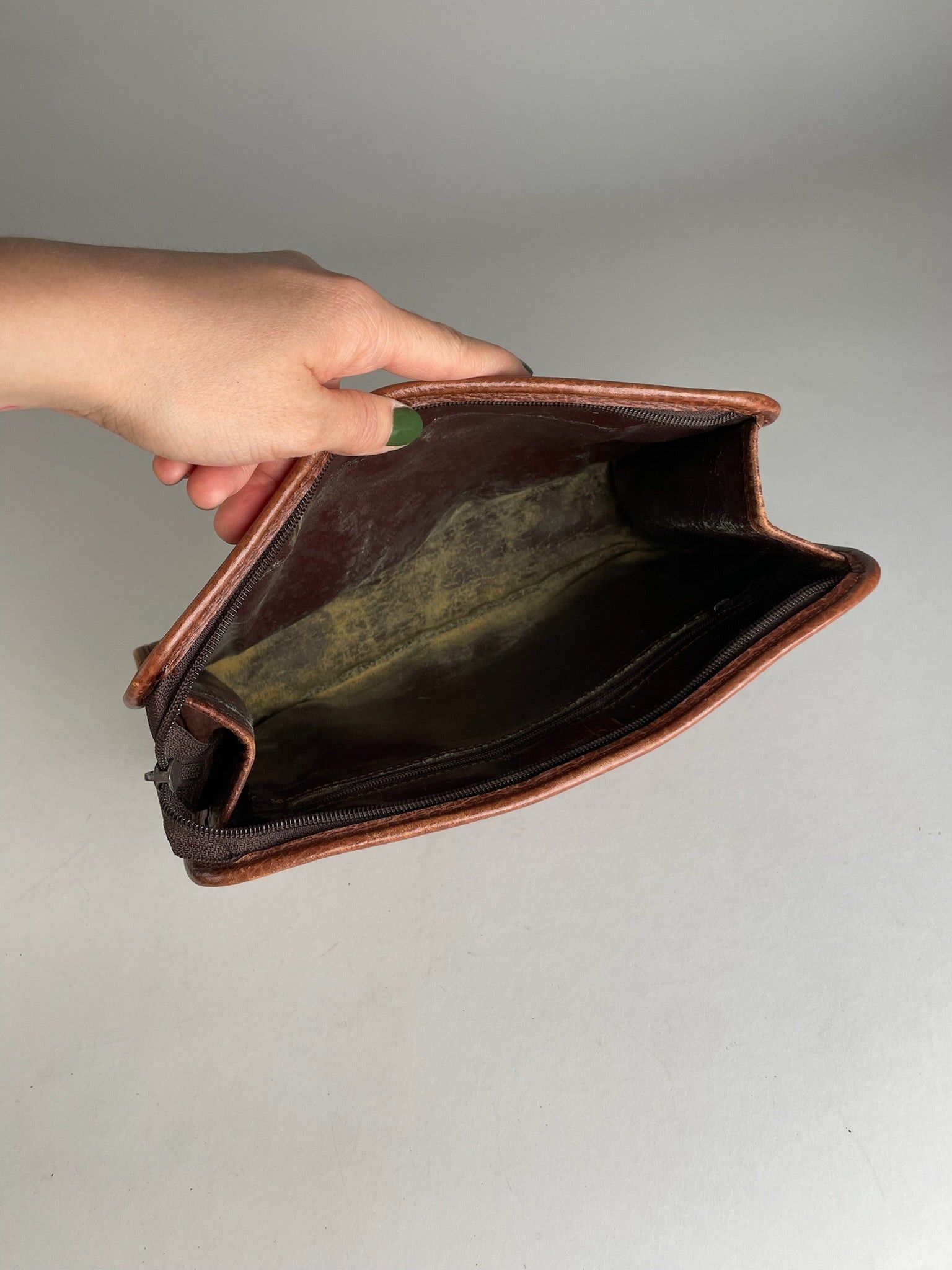 Dior Vintage Leather Clutch Brown Size ONE SIZE - 4 Thumbnail