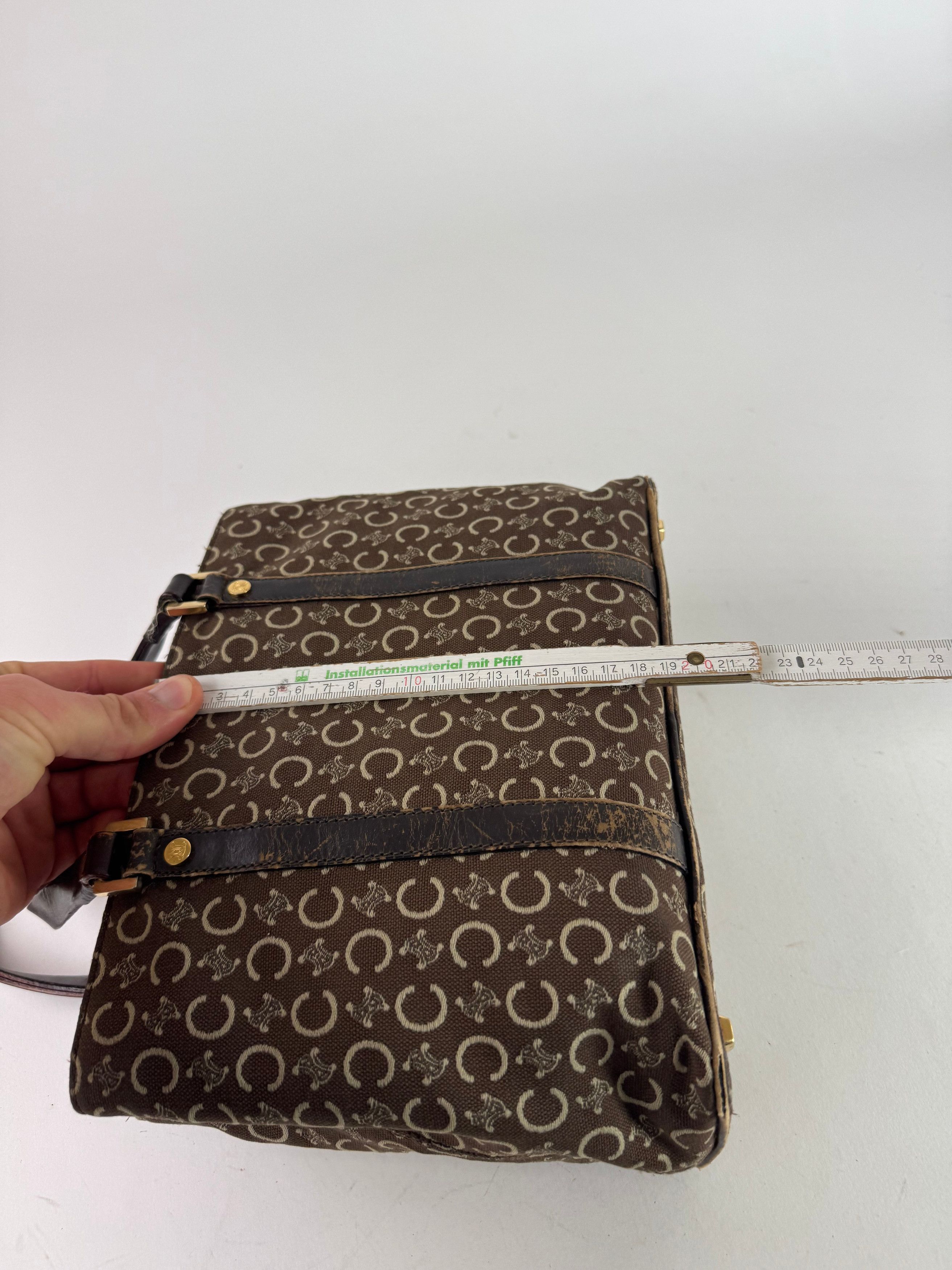 Celine Vintage Paris Monogram Handbag Brown Beige Size ONE SIZE - 13 Thumbnail
