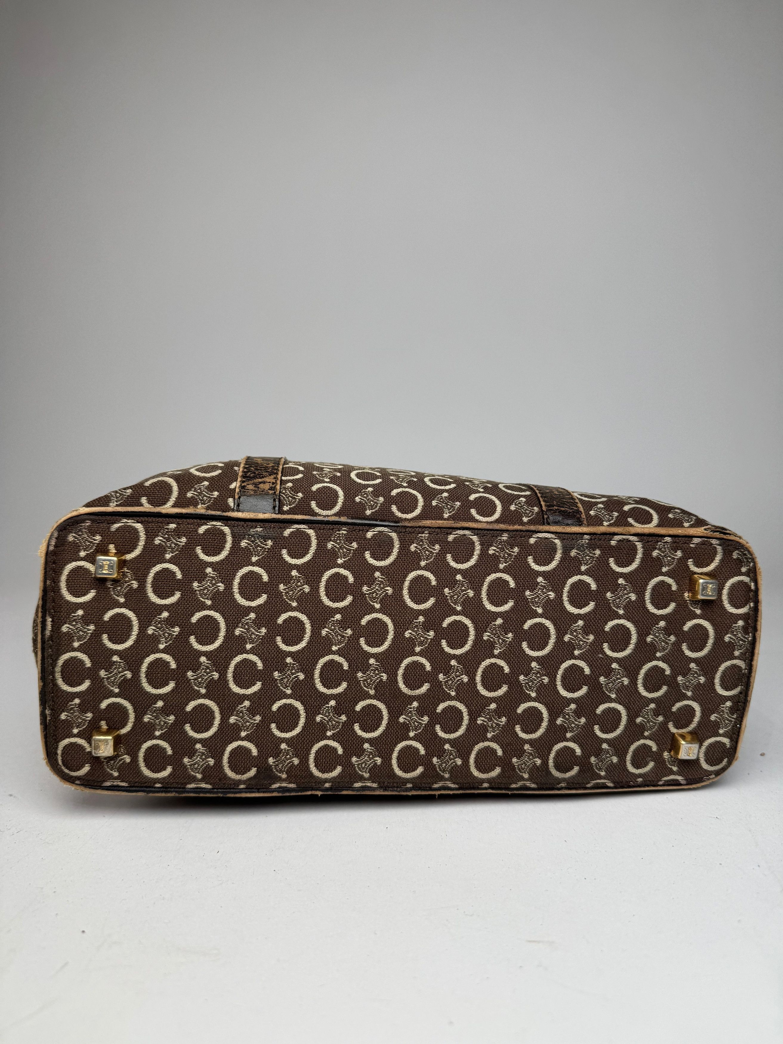 Celine Vintage Paris Monogram Handbag Brown Beige Size ONE SIZE - 15 Thumbnail