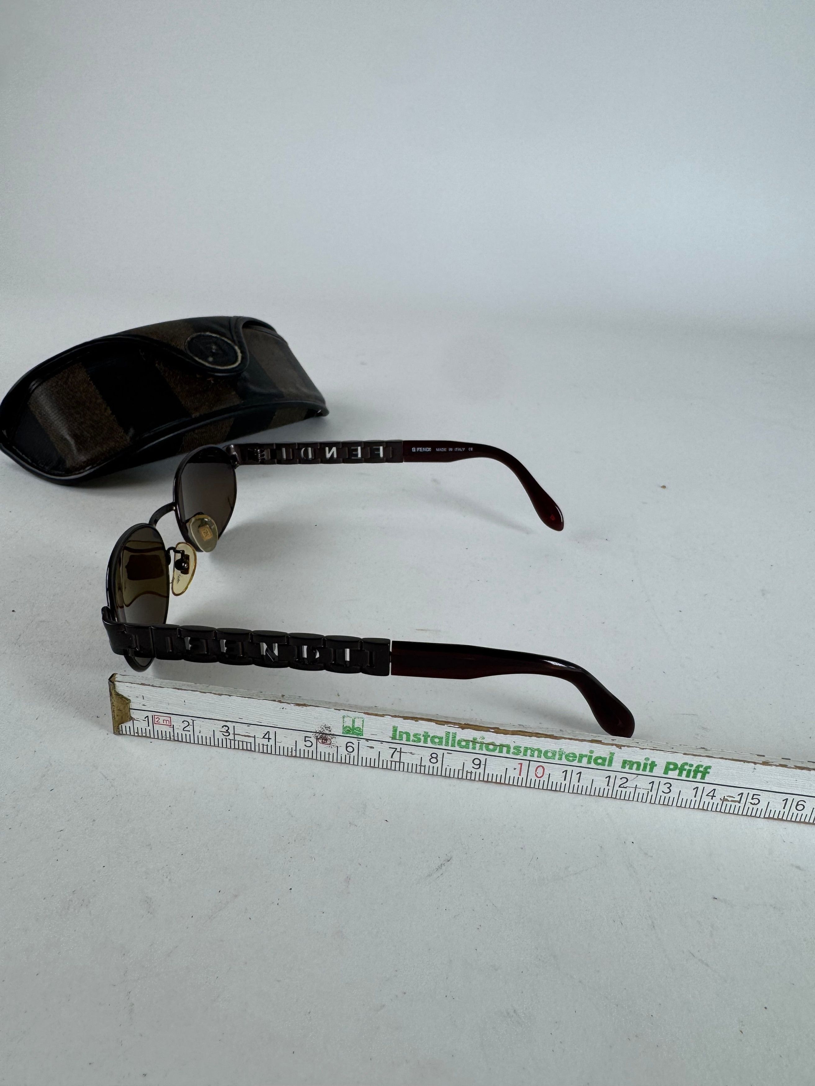 Fendi Vintage Retro Roma Sunglasses Black Brown Size ONE SIZE - 12 Thumbnail