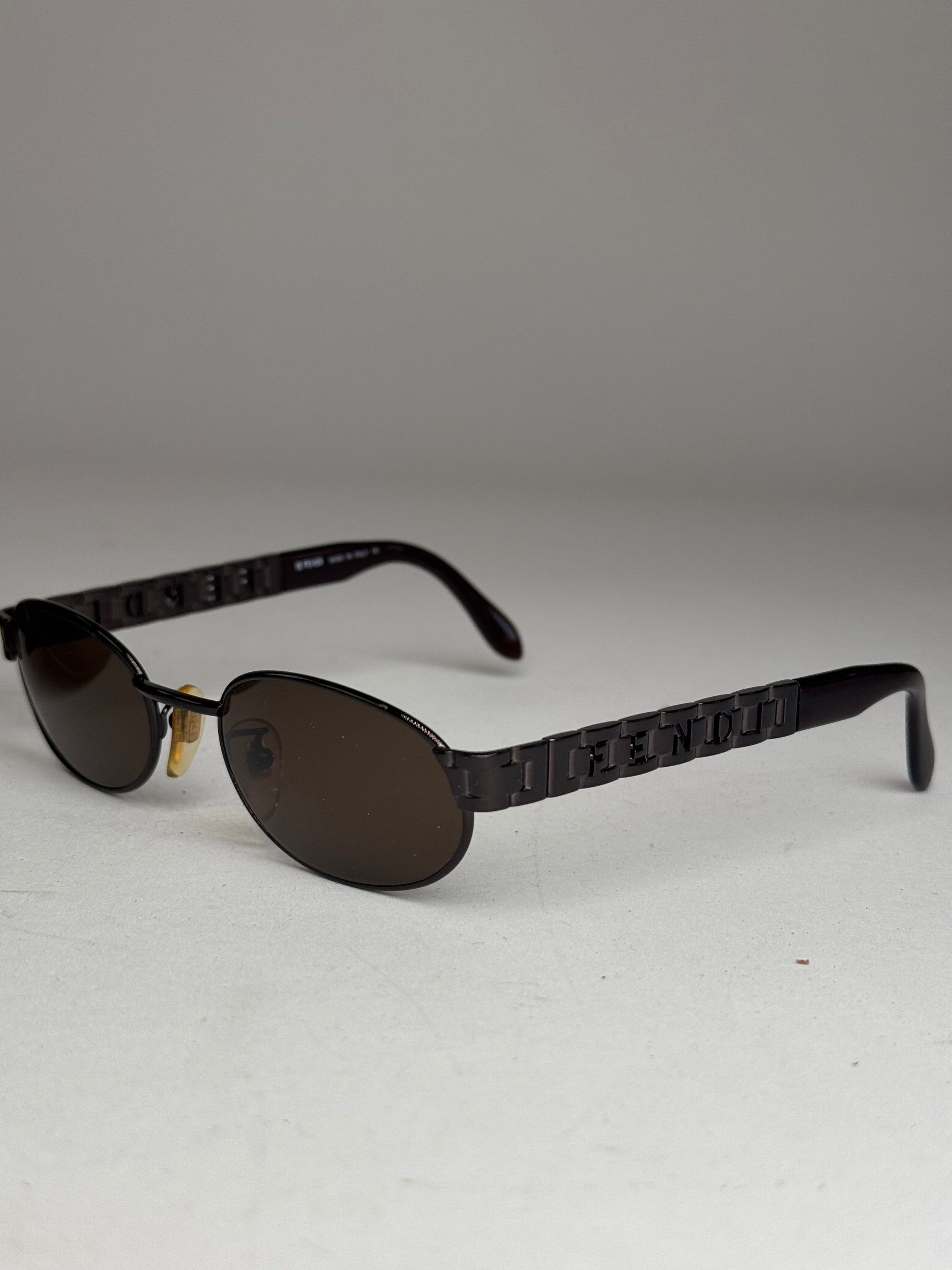 Fendi Vintage Retro Roma Sunglasses Black Brown Size ONE SIZE - 10 Thumbnail
