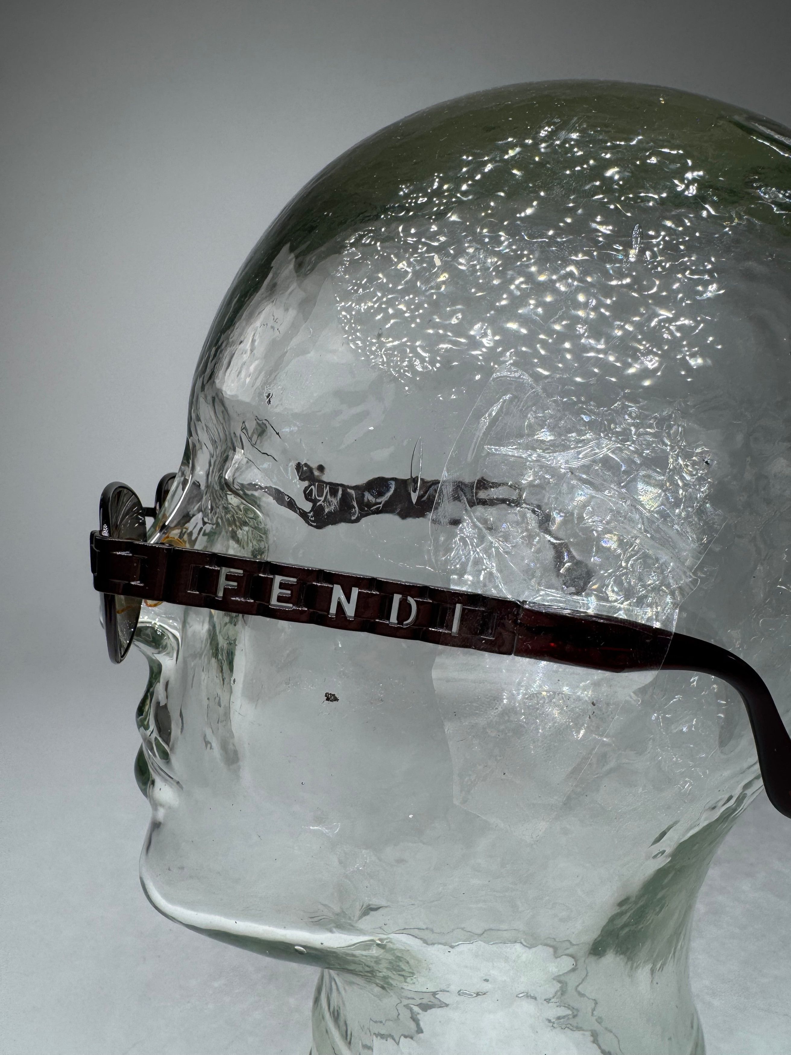 Fendi Vintage Retro Roma Sunglasses Black Brown Size ONE SIZE - 4 Thumbnail