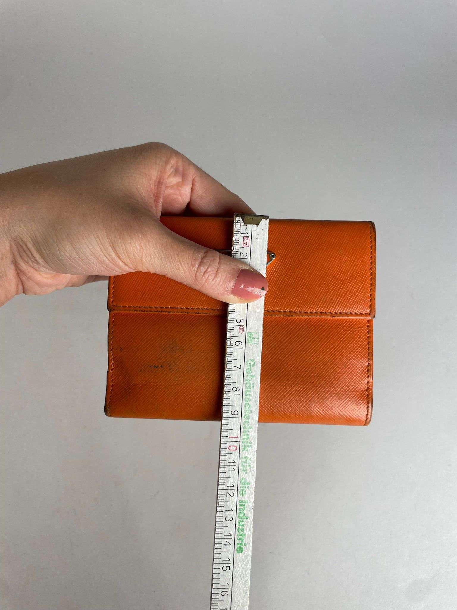 Prada Vintage Triangle Leather Wallet Orange Size ONE SIZE - 8 Thumbnail