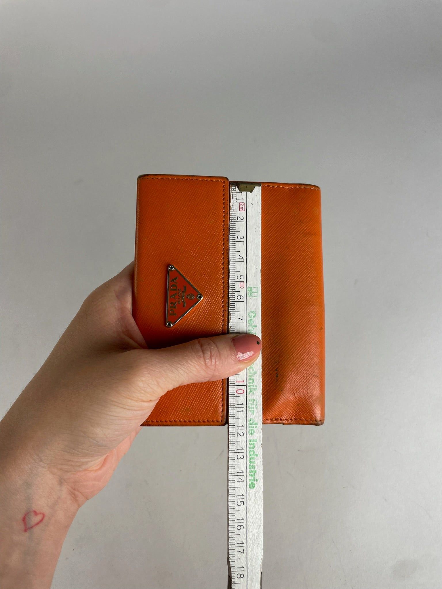 Prada Vintage Triangle Leather Wallet Orange Size ONE SIZE - 9 Thumbnail