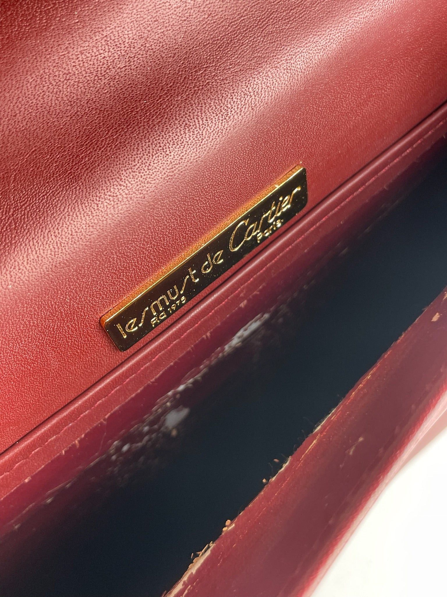 Cartier Vintage Leather Briefcase Burgundy Size ONE SIZE - 3 Thumbnail