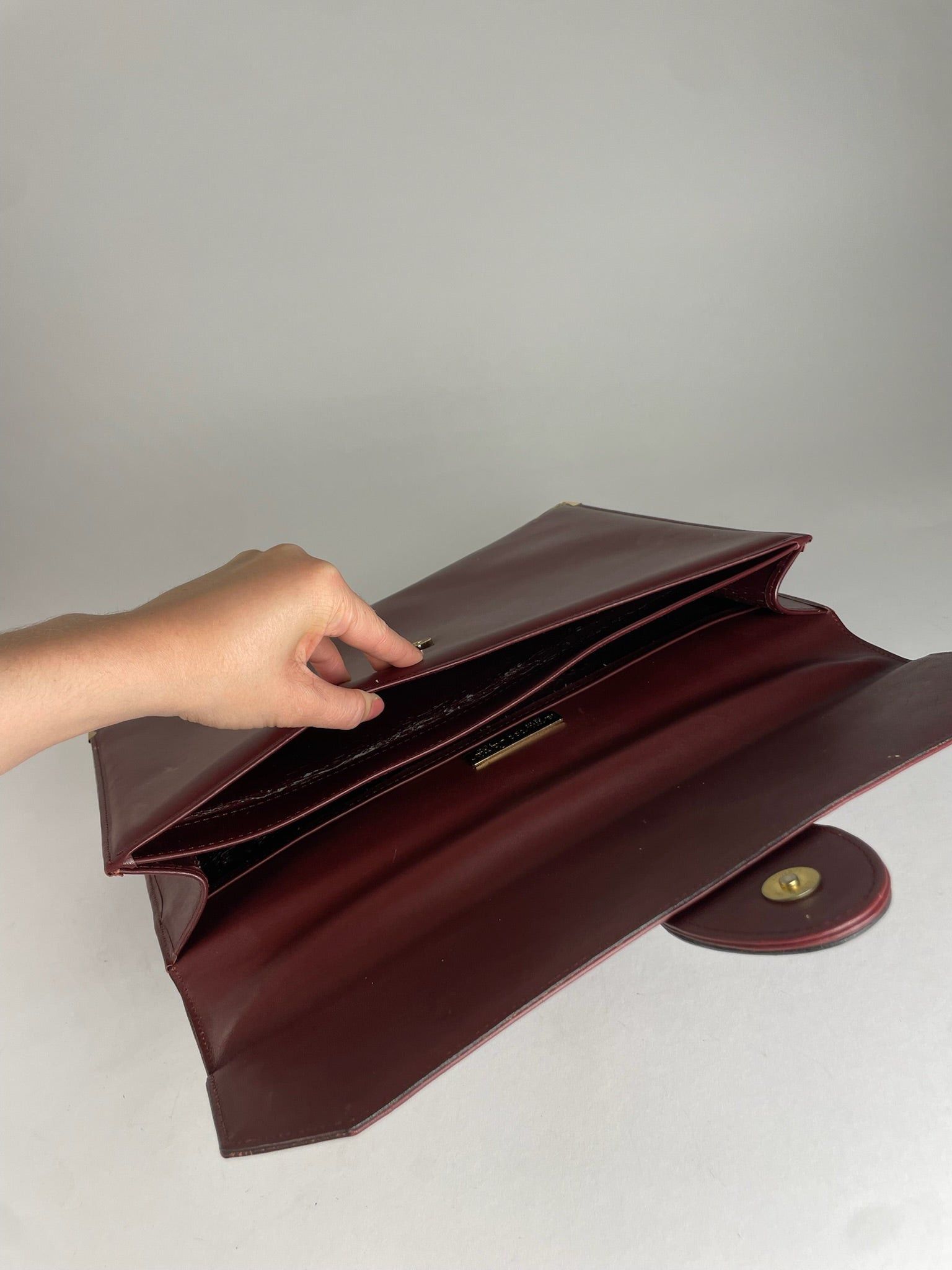 Cartier Vintage Leather Briefcase Burgundy Size ONE SIZE - 4 Thumbnail