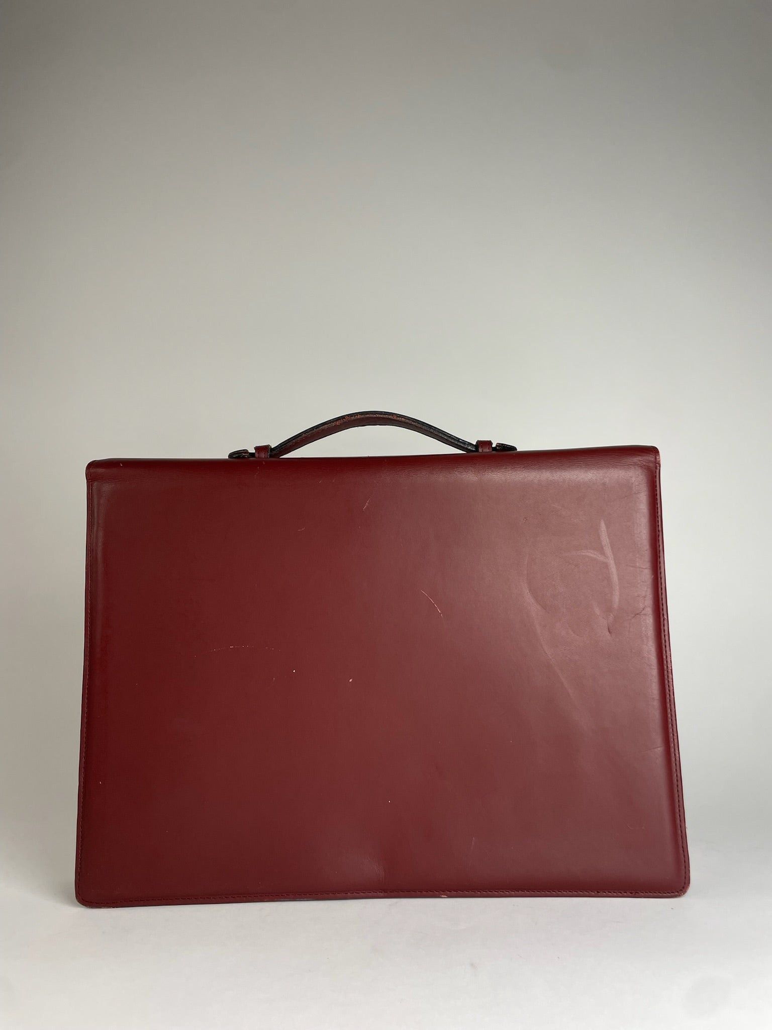 Cartier Vintage Leather Briefcase Burgundy Size ONE SIZE - 2 Thumbnail