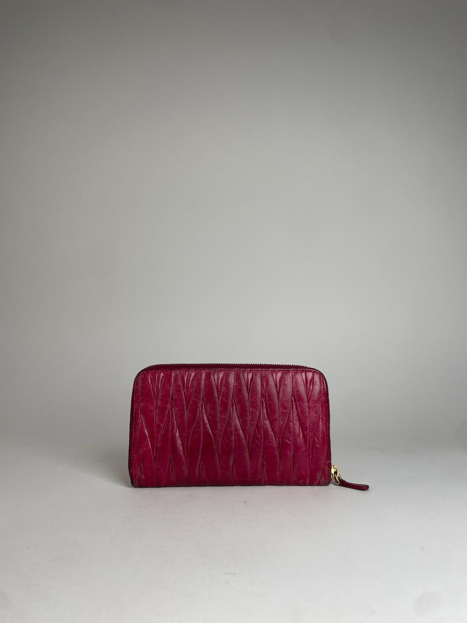 Miu Miu Vintage Metallasse Leather Wallet Pink Size ONE SIZE - 2 Thumbnail